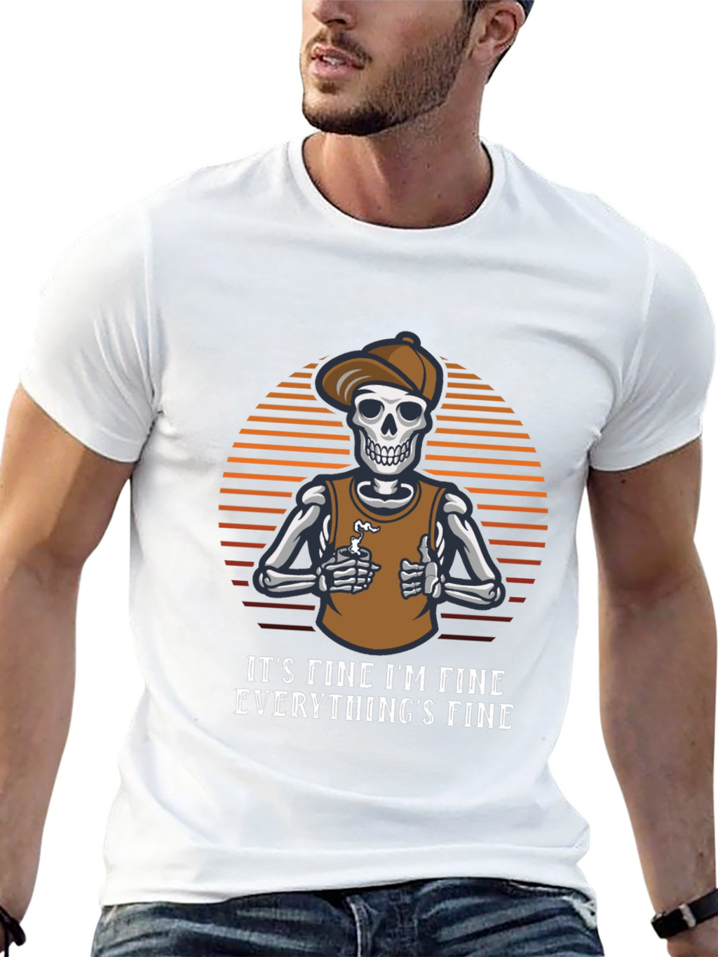 Its Fine Skeleton T-Shirt Funny Graphic Tee
