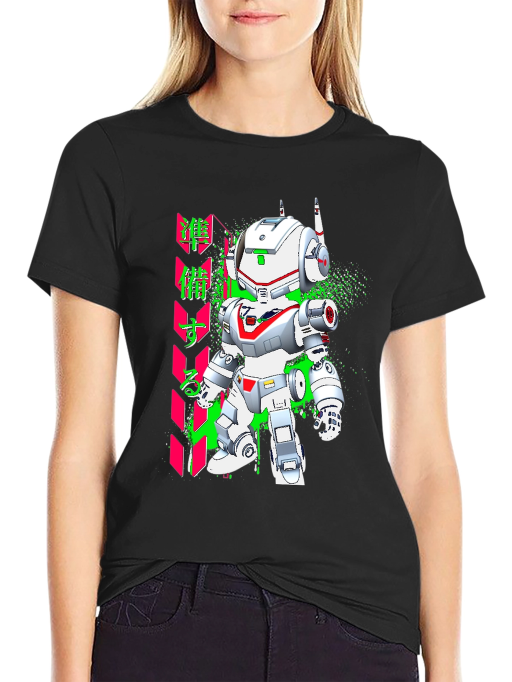 Robot Graphic Tee - Black Short Sleeve Shirt