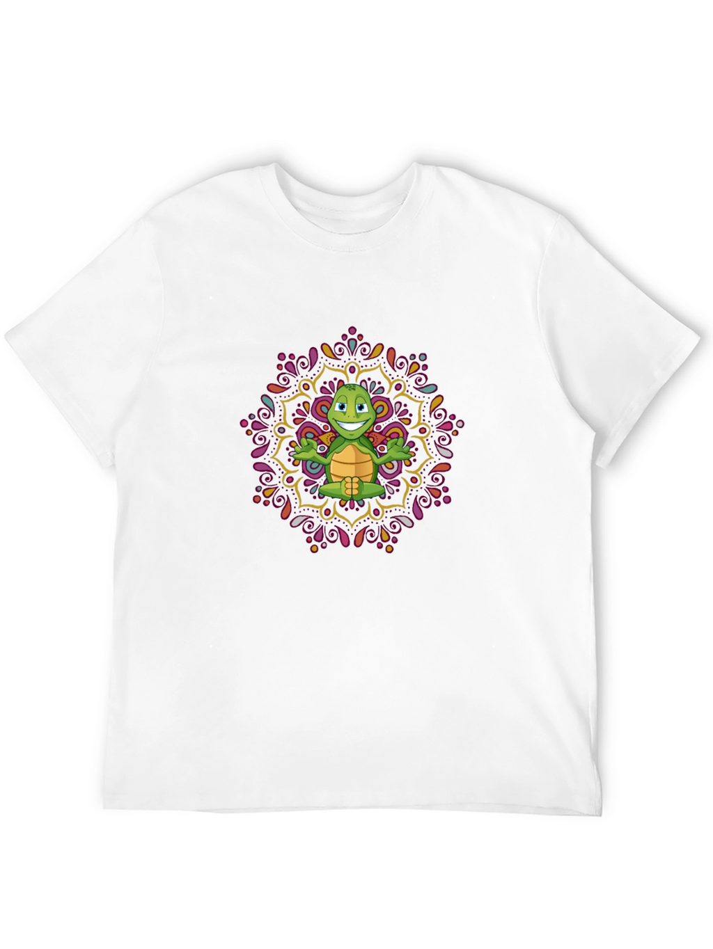 Turtle Mandala Mens Black T-Shirt