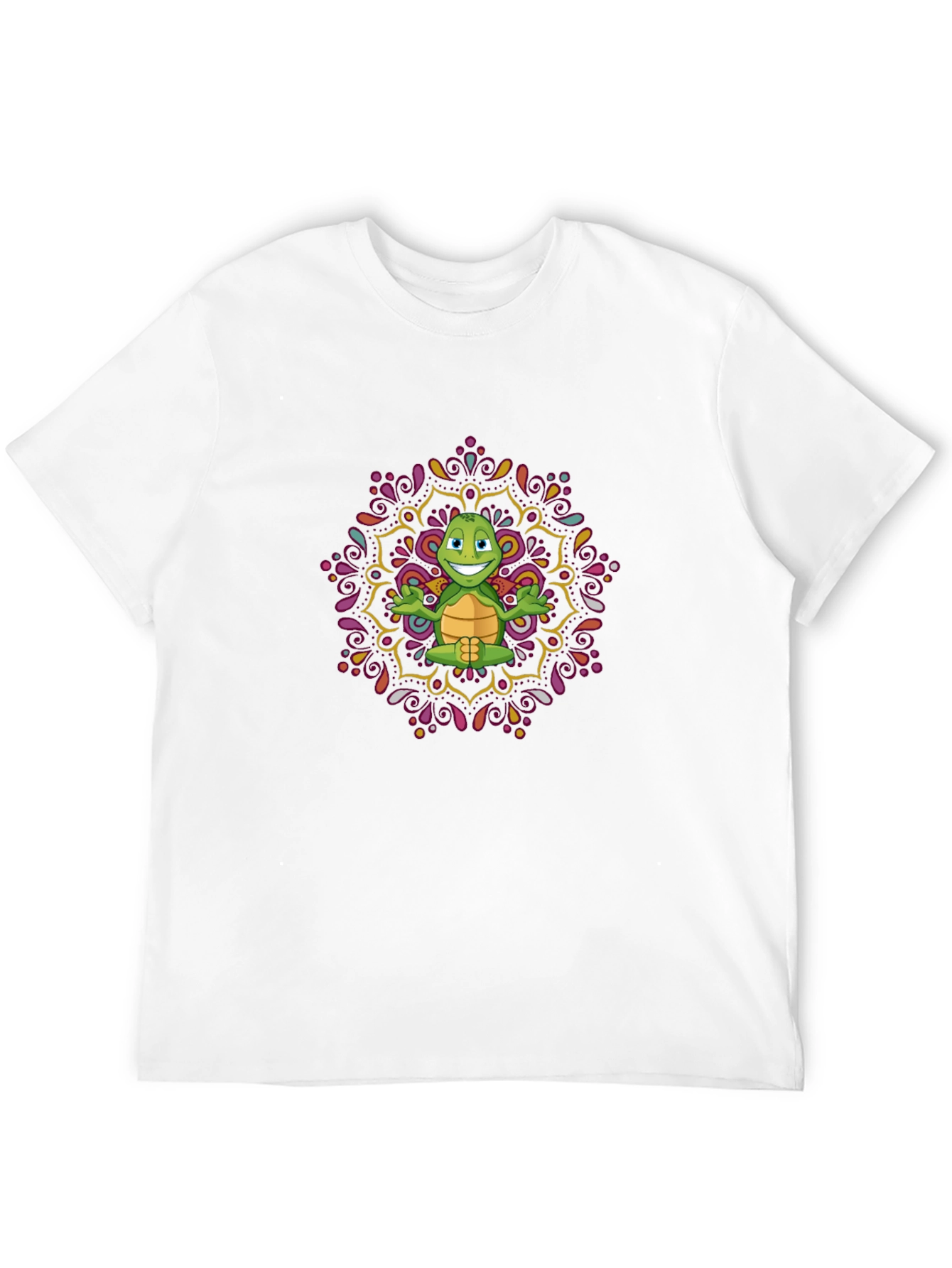 Turtle Mandala Mens Black T-Shirt
