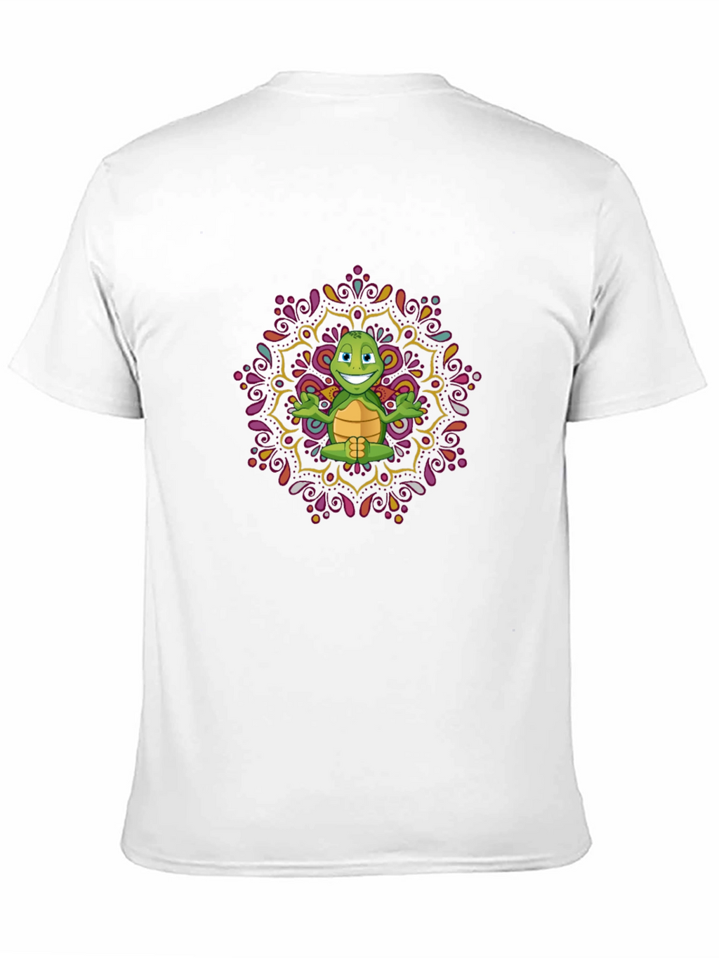 Turtle Mandala Mens Black T-Shirt