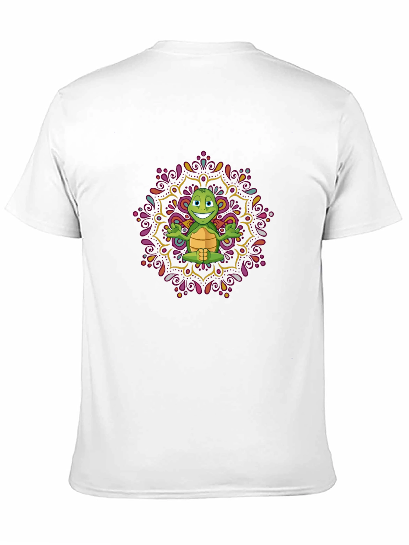 Turtle Mandala Mens Black T-Shirt
