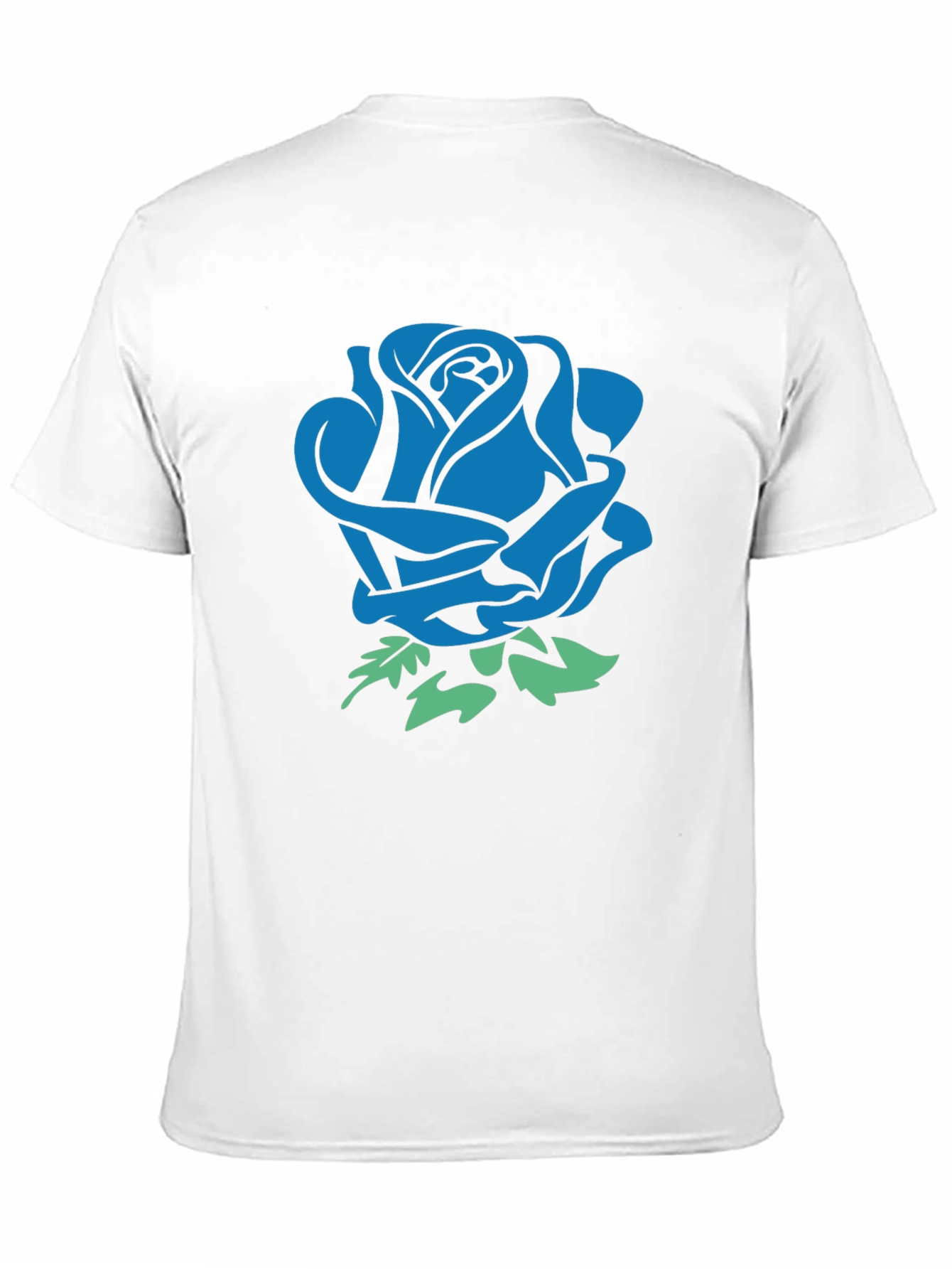 Blue Rose Graphic Black T-Shirt