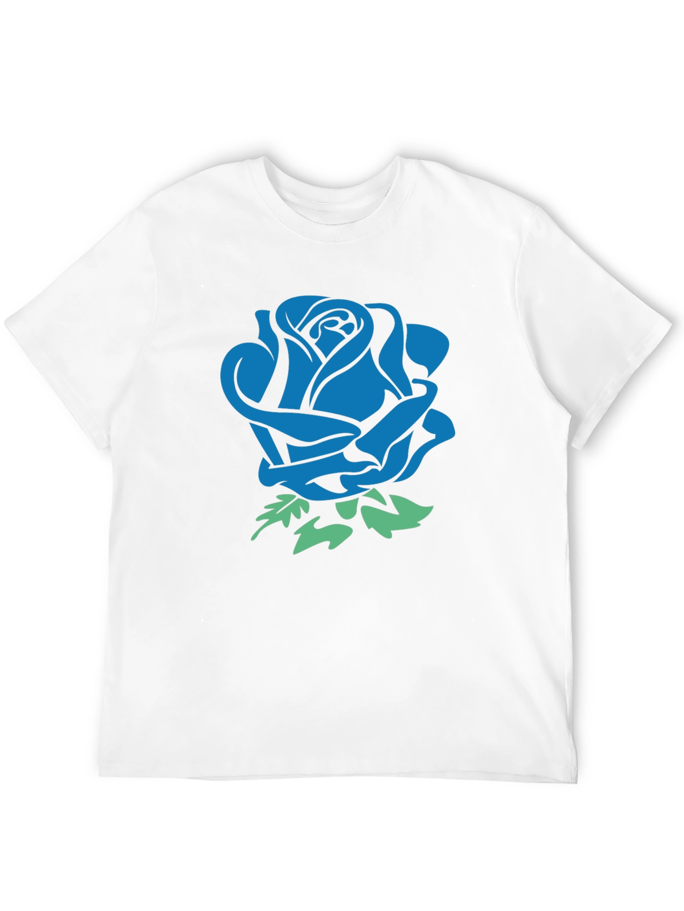 Blue Rose Graphic Black T-Shirt