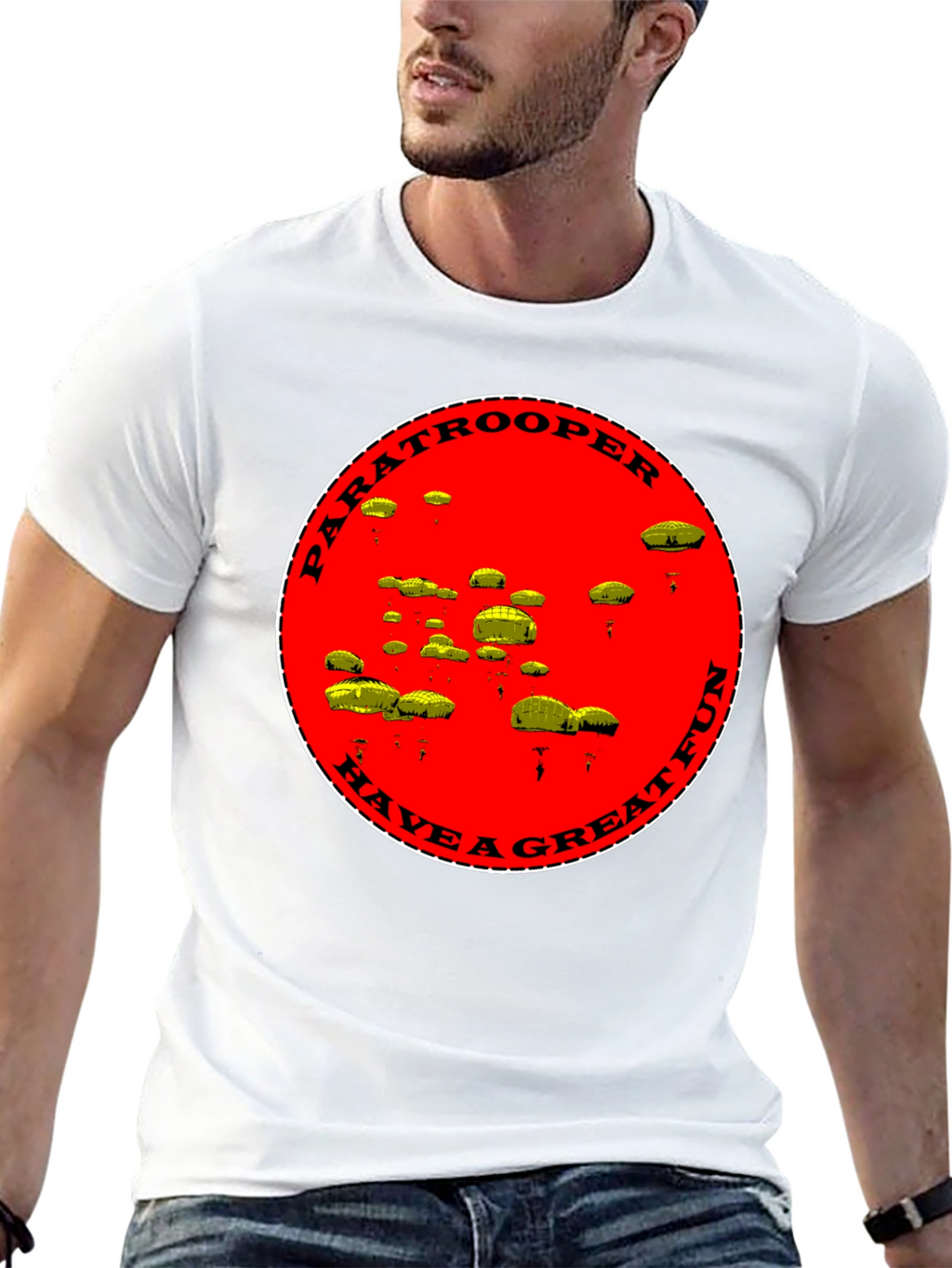 Paratrooper Have a Great Fun Black T-Shirt