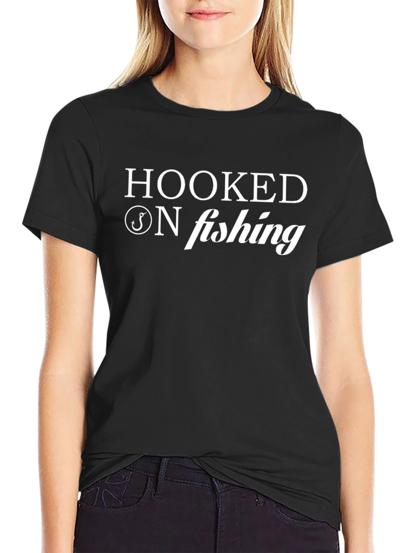 Hooked on Fishing Black T-Shirt