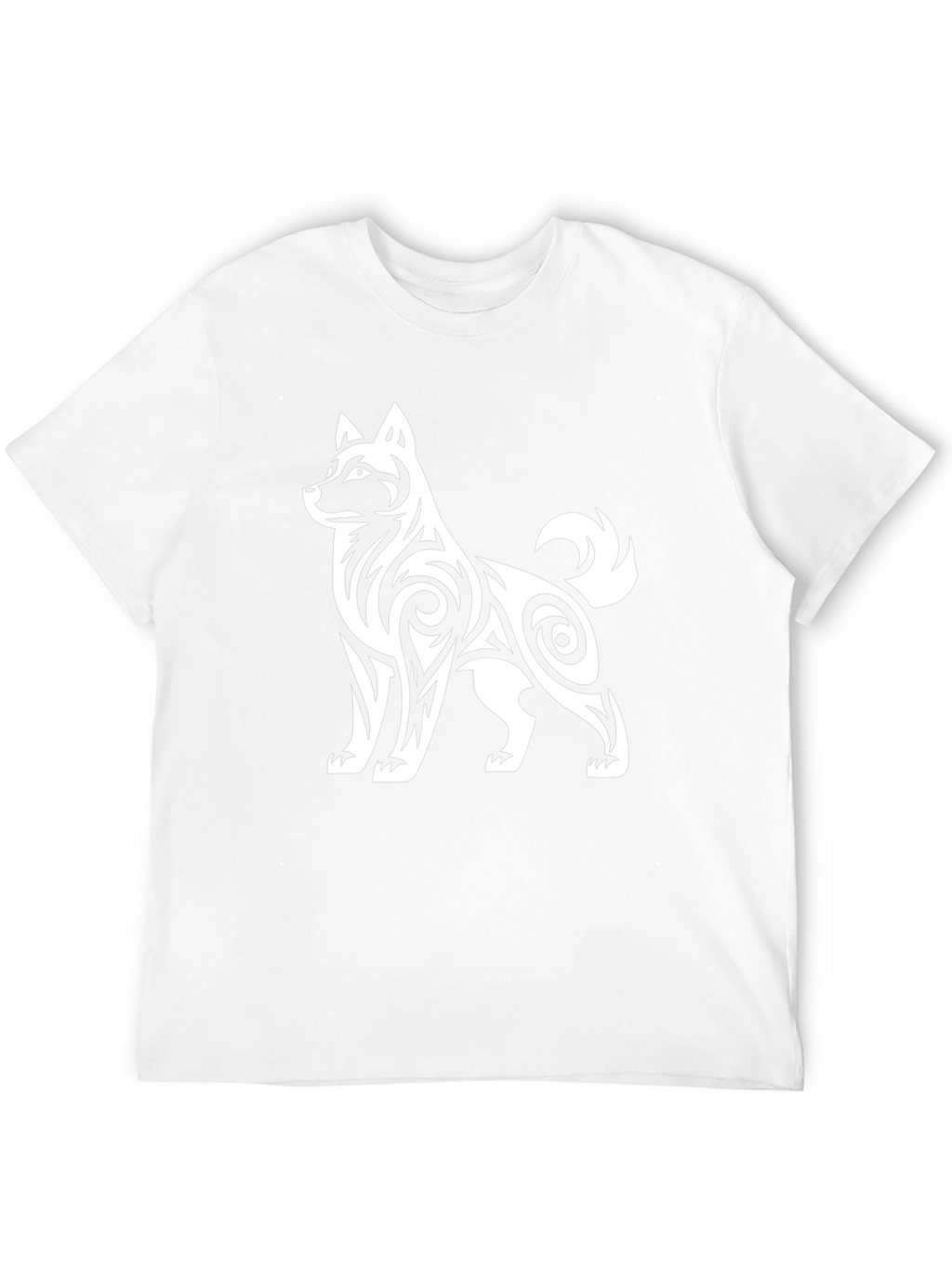 Mens Tribal Dog Graphic Black T-Shirt