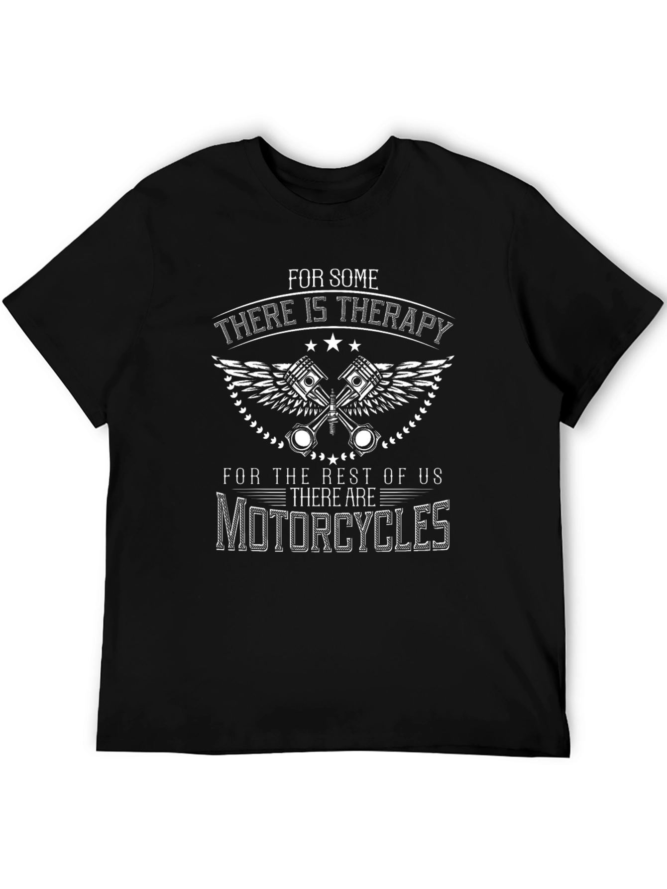 Motorcycle Therapy Black Graphic T-Shirt