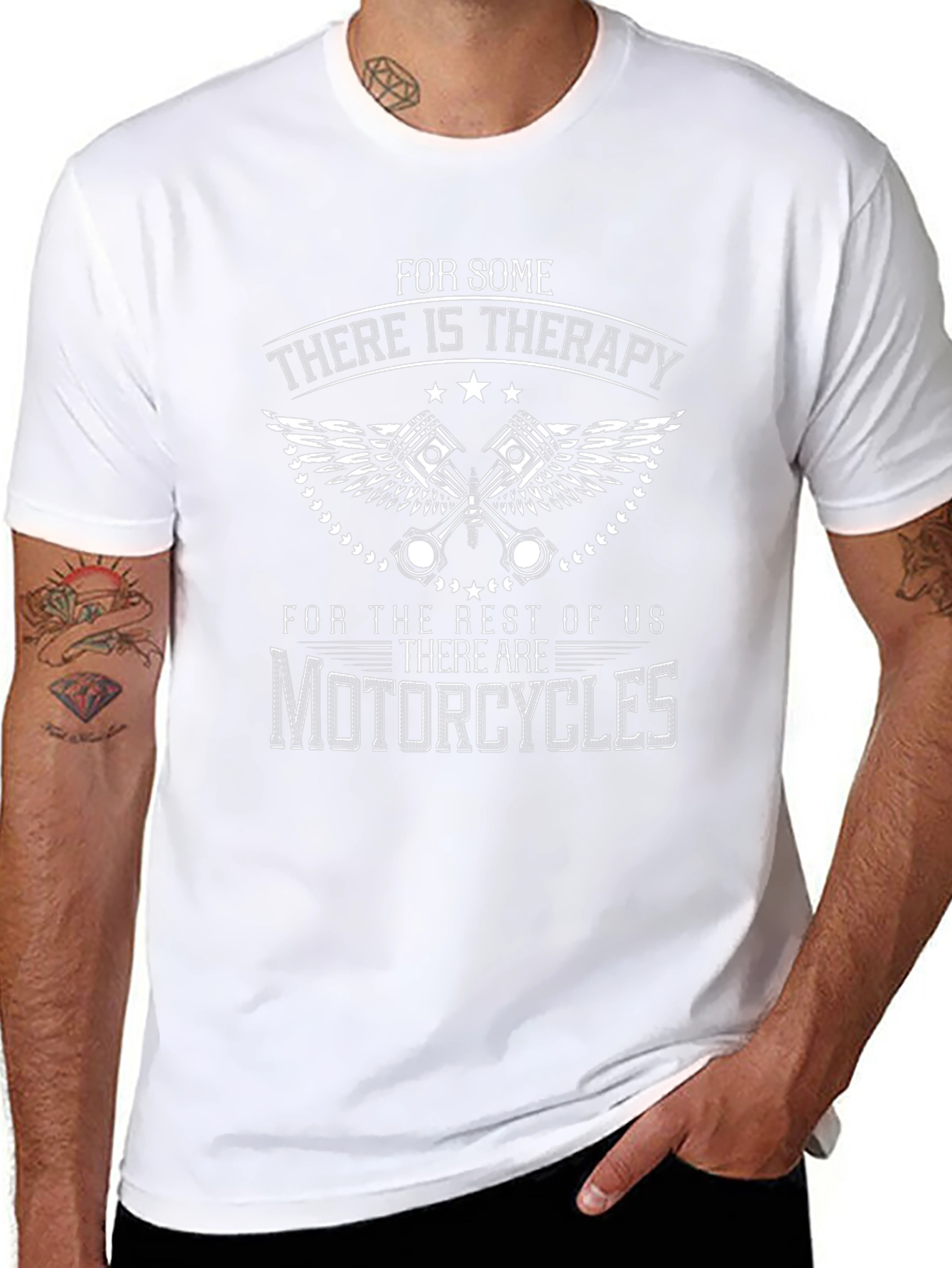 Motorcycle Therapy Black Graphic T-Shirt