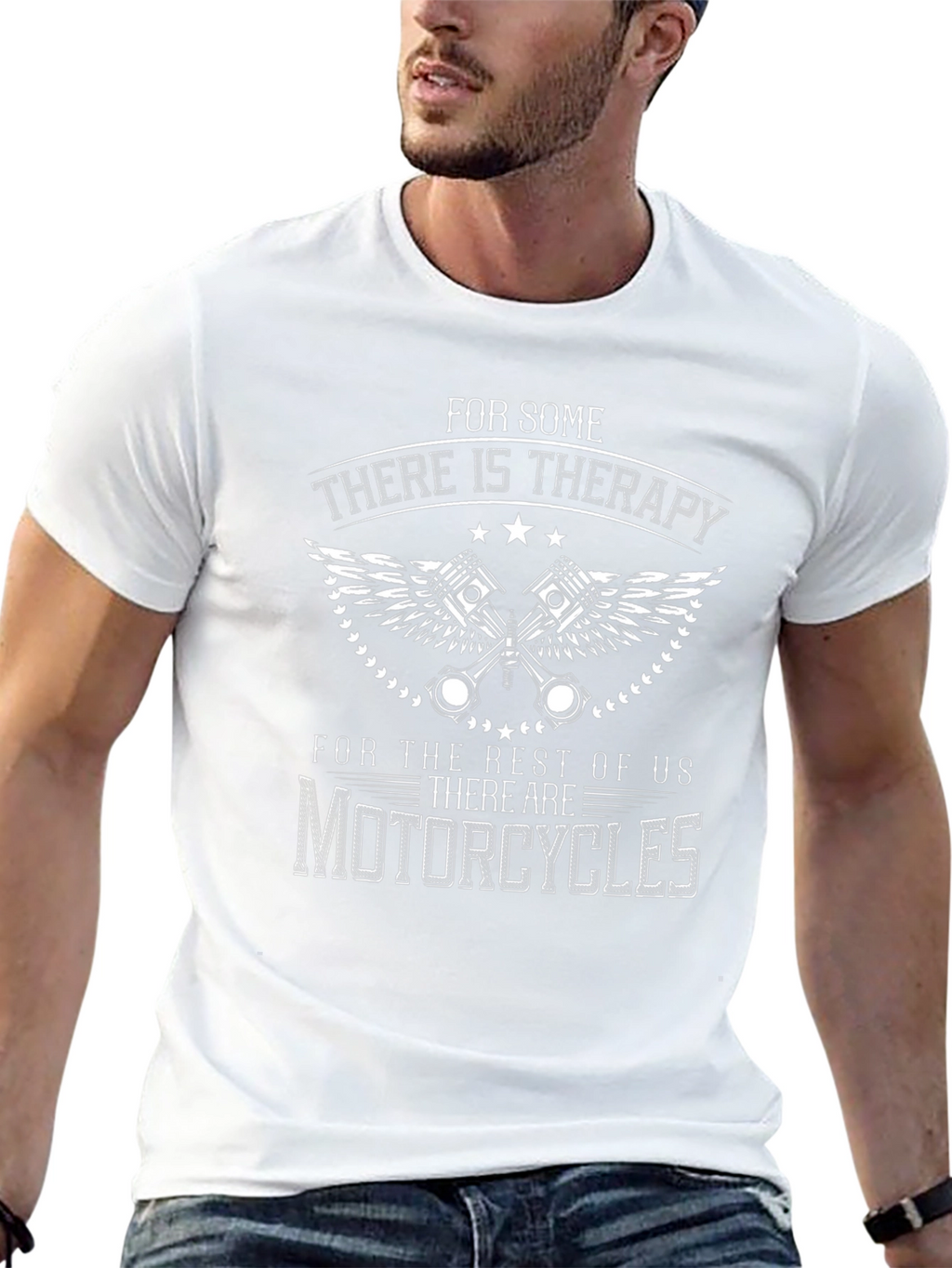 Motorcycle Therapy Black Graphic T-Shirt