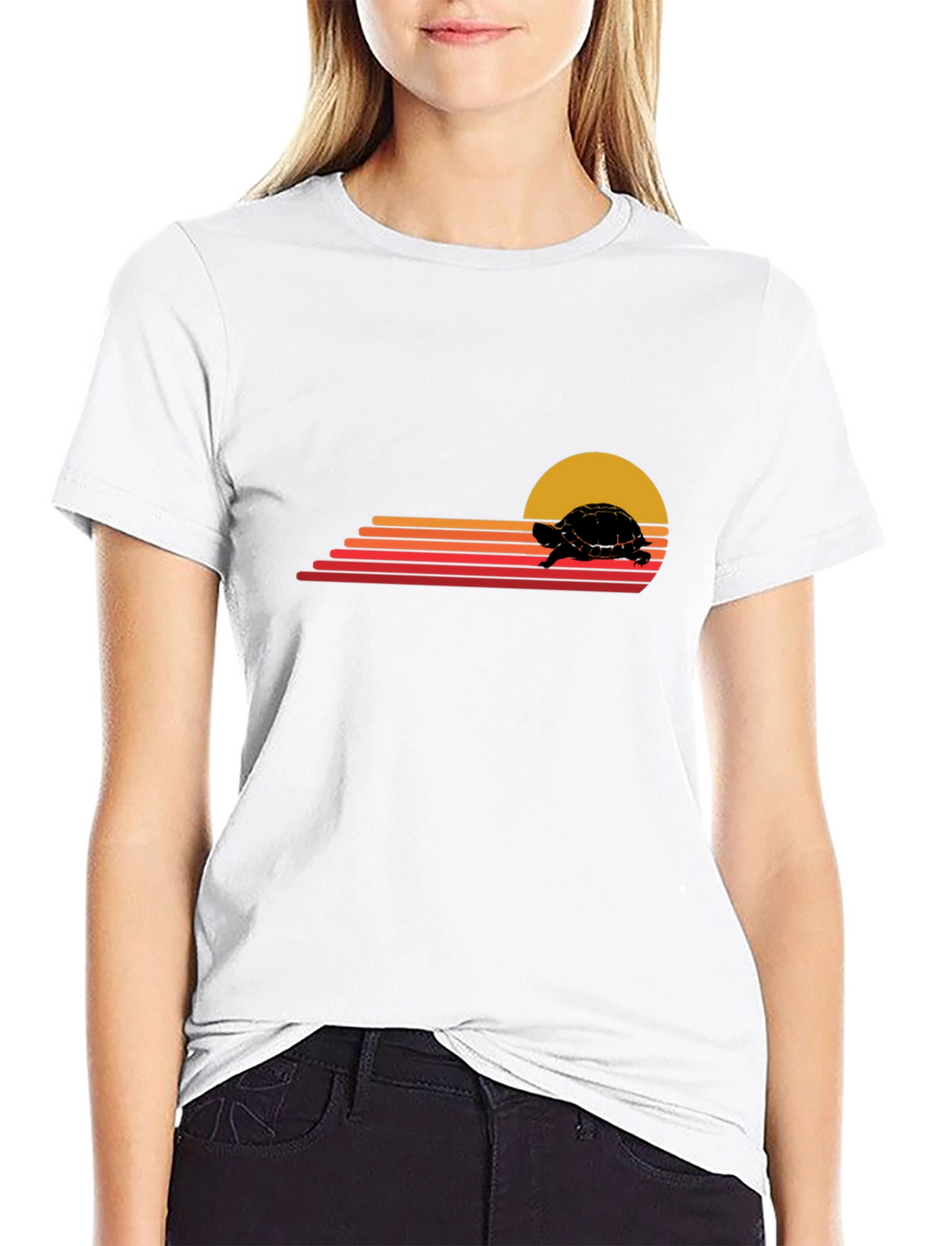 Retro Turtle Sunset Graphic Tee