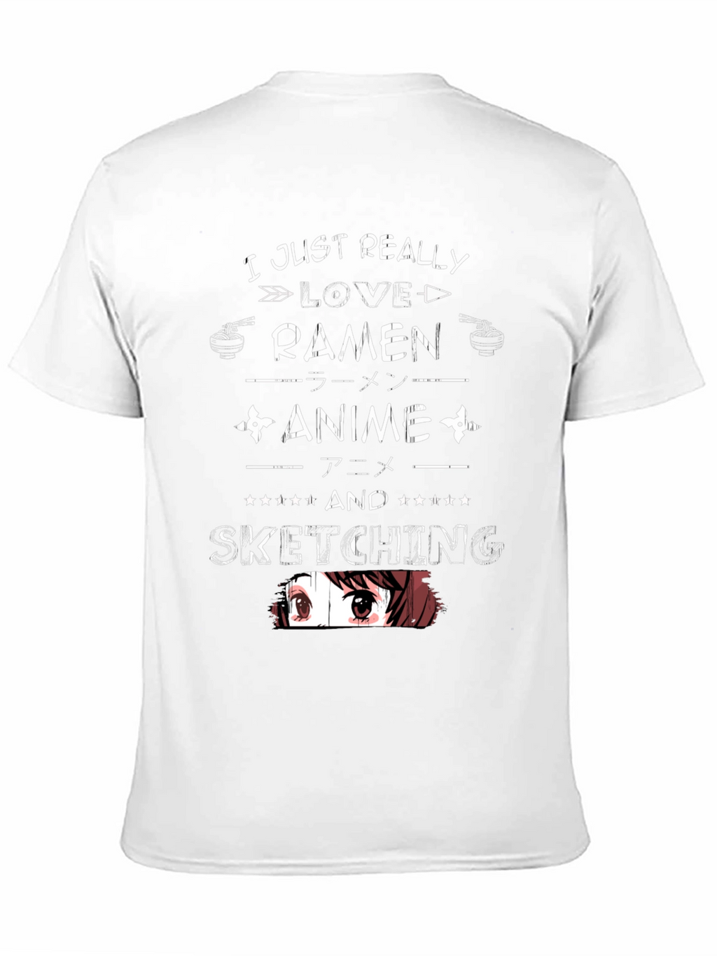 Ramen Anime Sketching Graphic T-Shirt