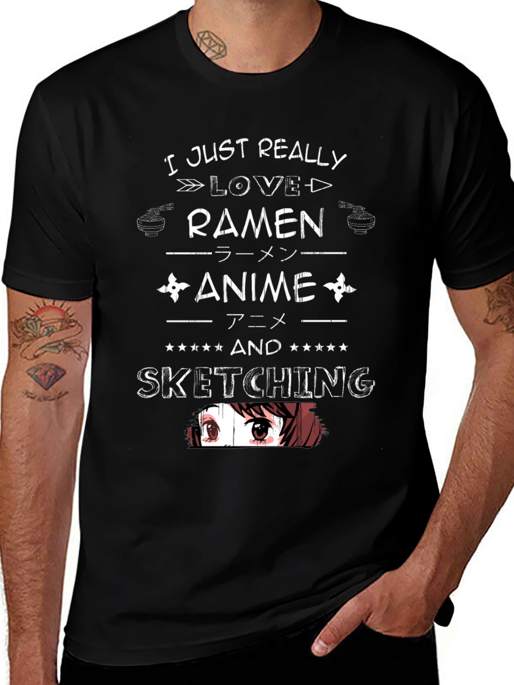 Ramen Anime Sketching Graphic T-Shirt