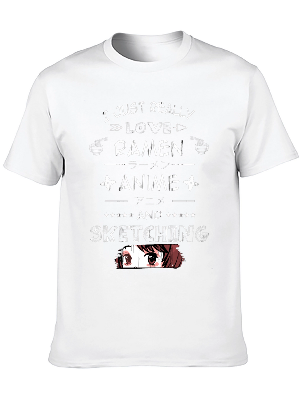 Ramen Anime Sketching Graphic T-Shirt