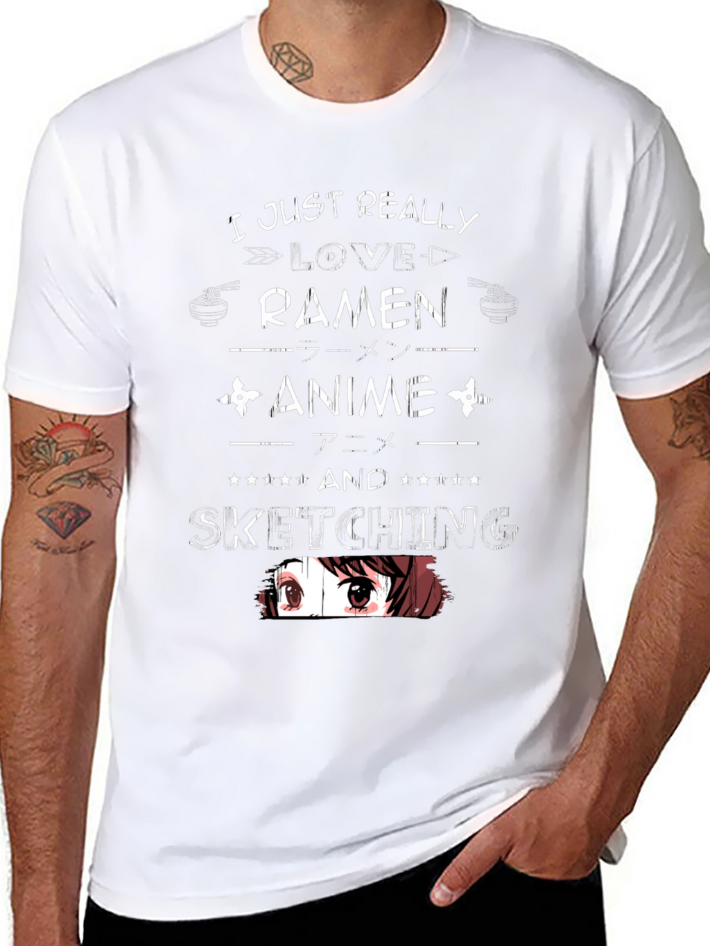 Ramen Anime Sketching Graphic T-Shirt