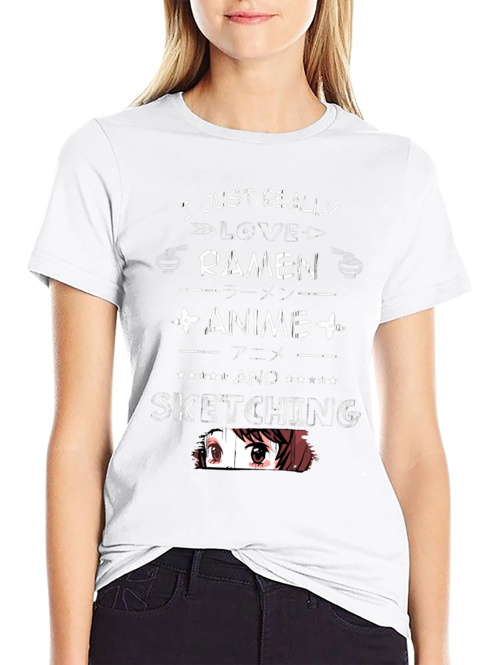Ramen Anime Sketching Graphic T-Shirt