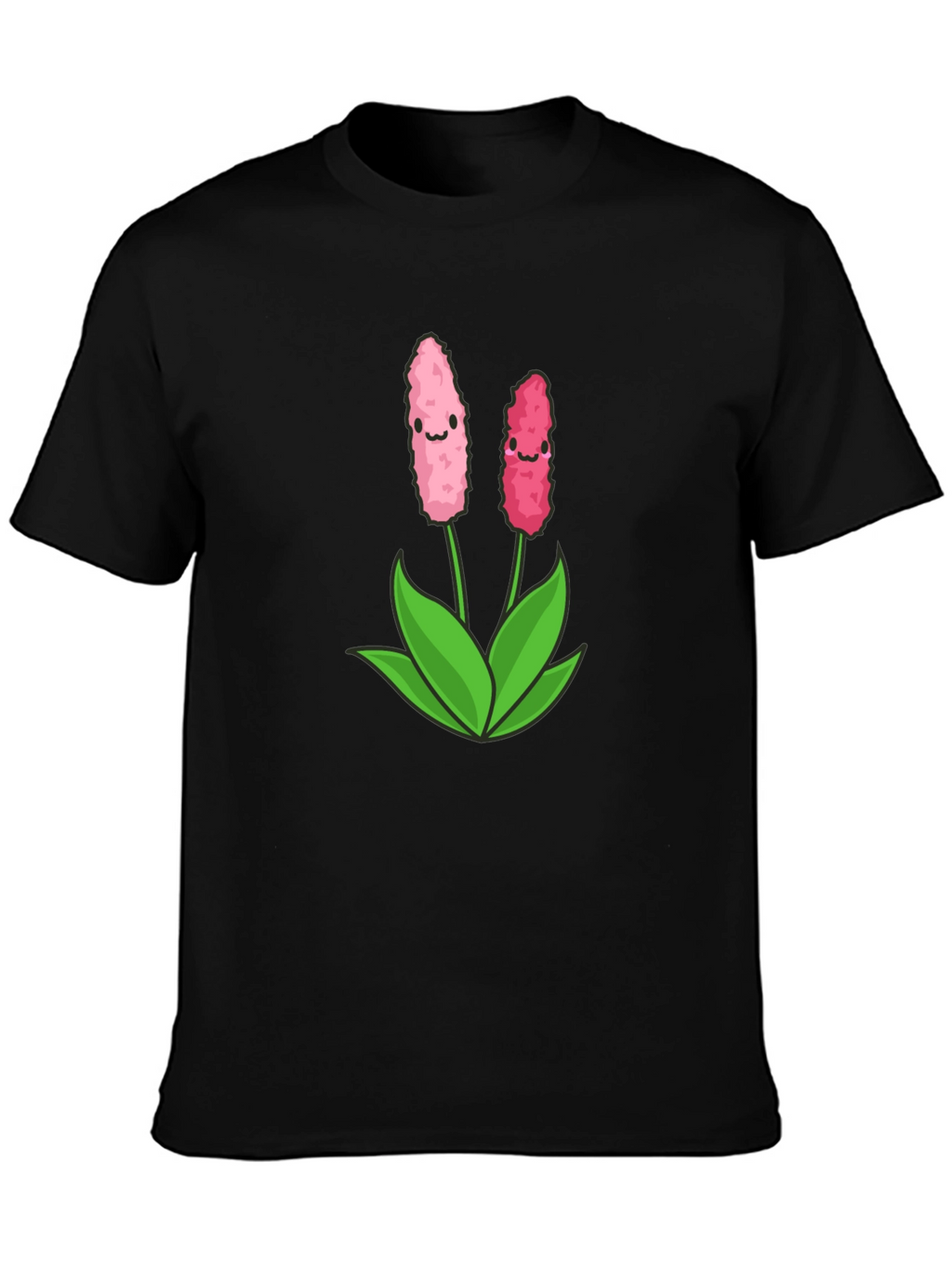 Cute Flower Graphic Black T-Shirt