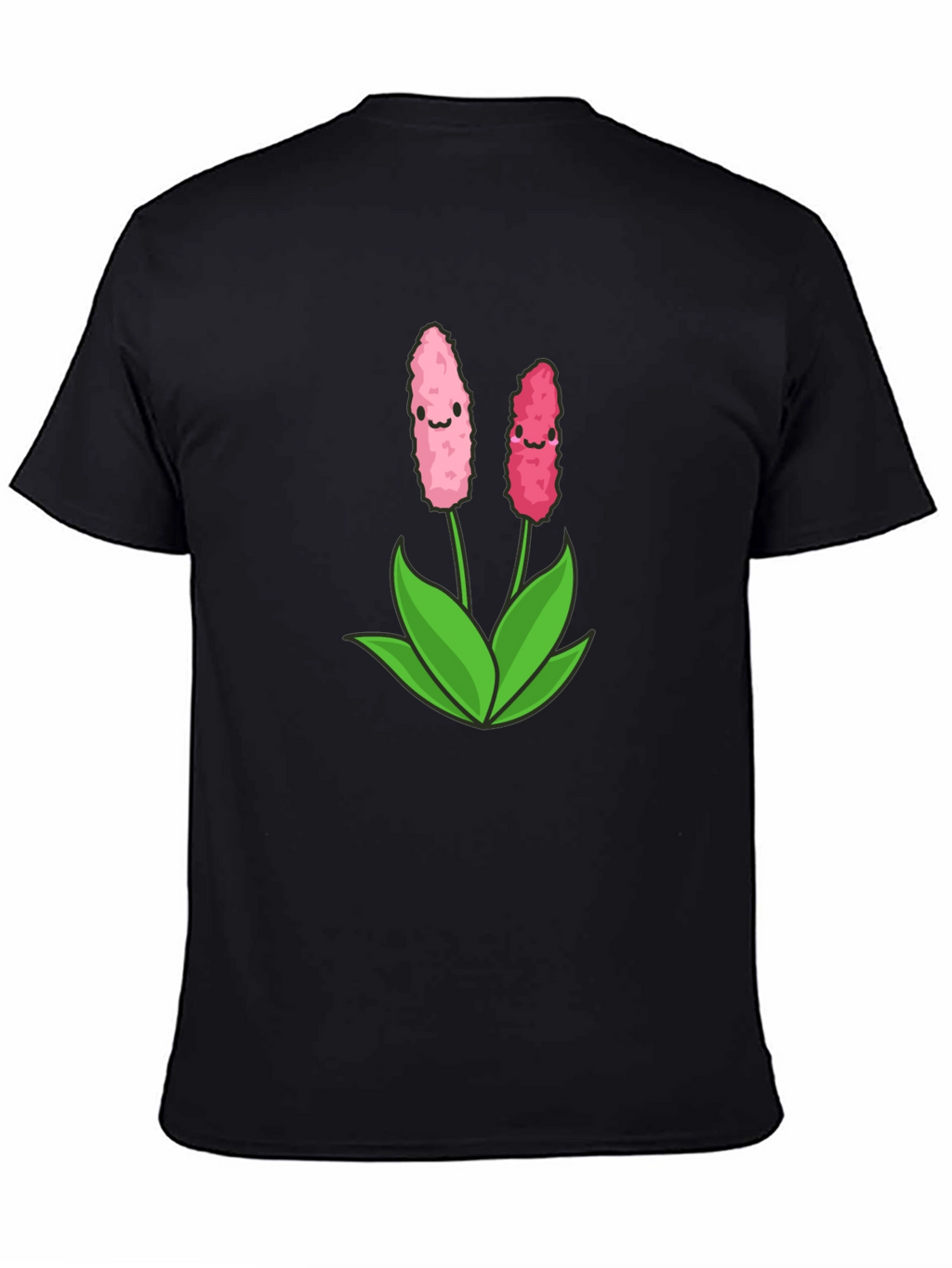 Cute Flower Graphic Black T-Shirt