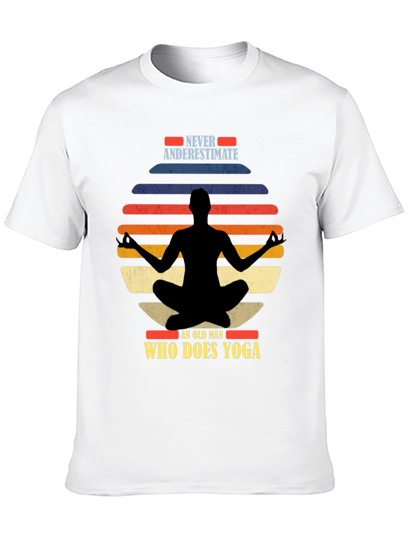 Never Underestimate Yoga Old Man T-Shirt
