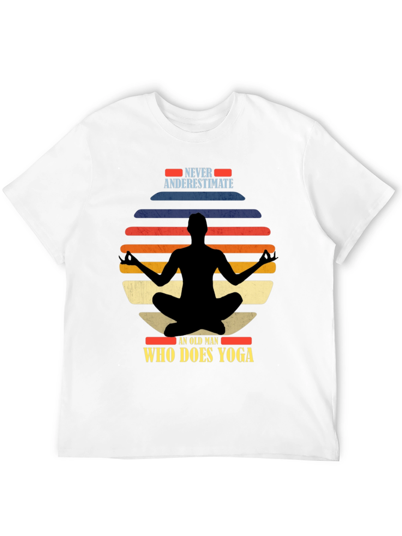 Never Underestimate Yoga Old Man T-Shirt