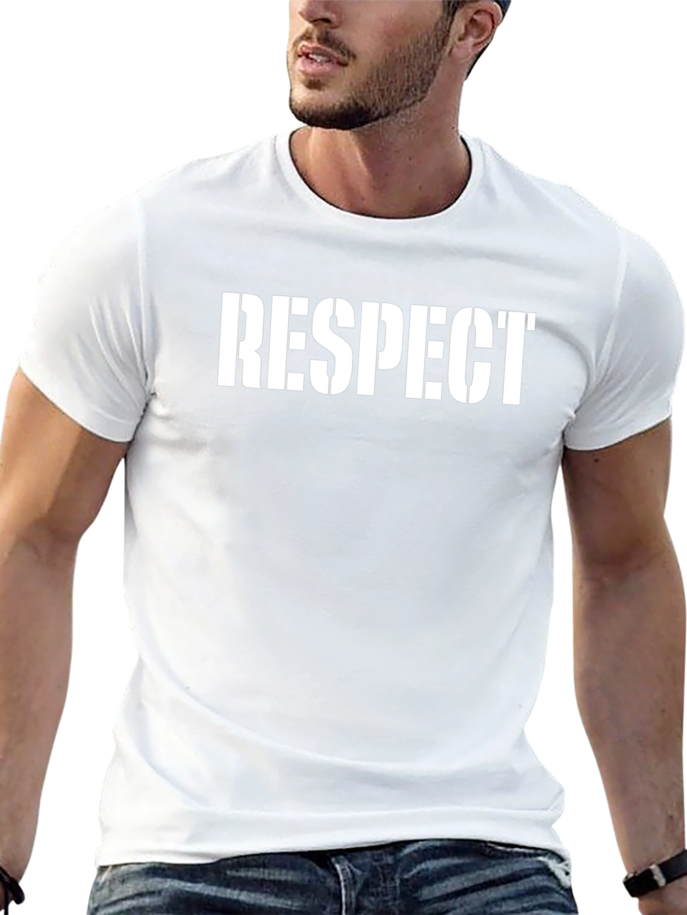 Respect Graphic Print Black T-Shirt