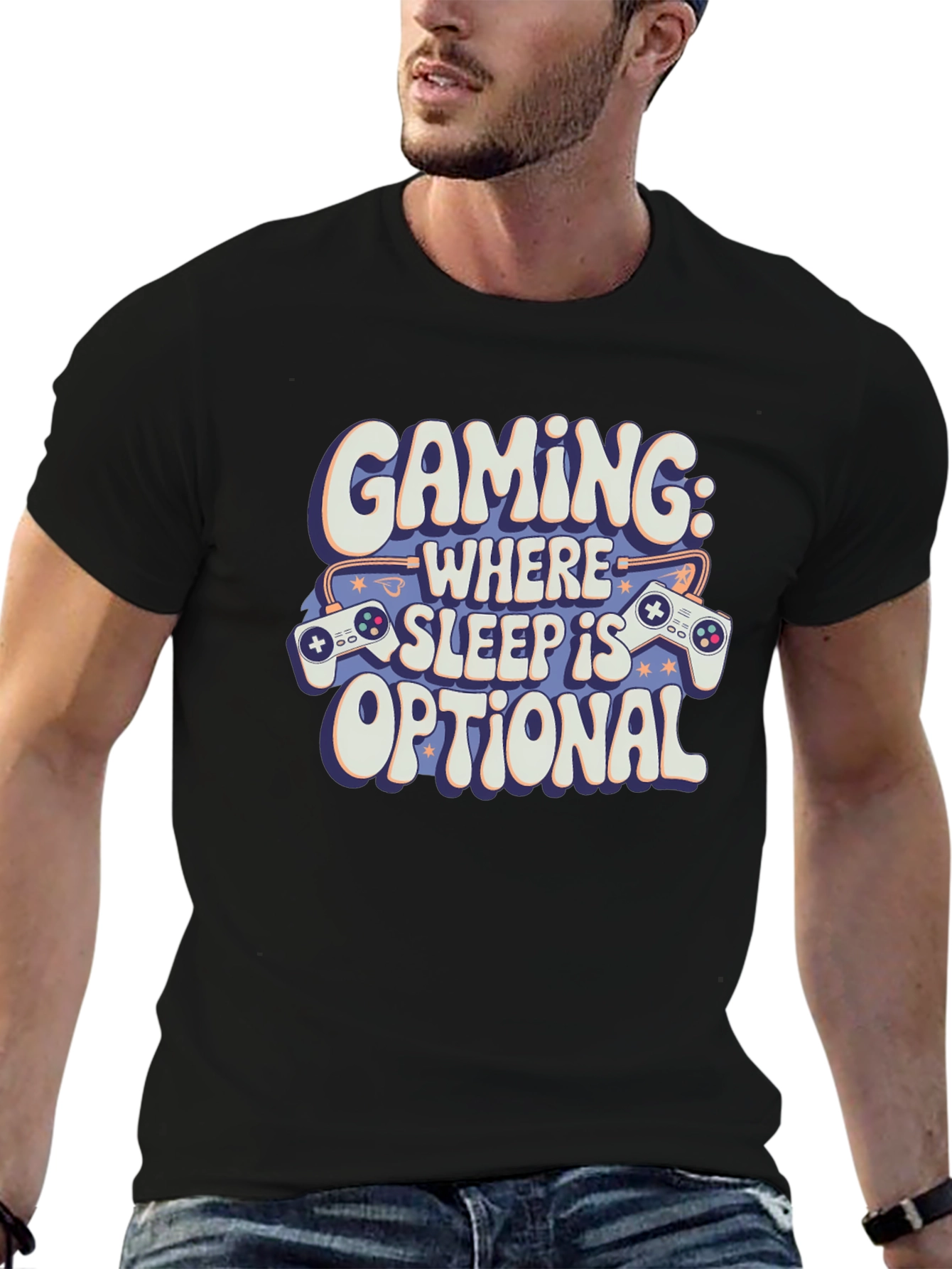 Gaming: Where Sleep Is Optional Black T-Shirt