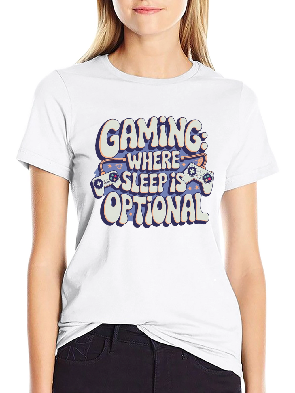Gaming: Where Sleep Is Optional Black T-Shirt