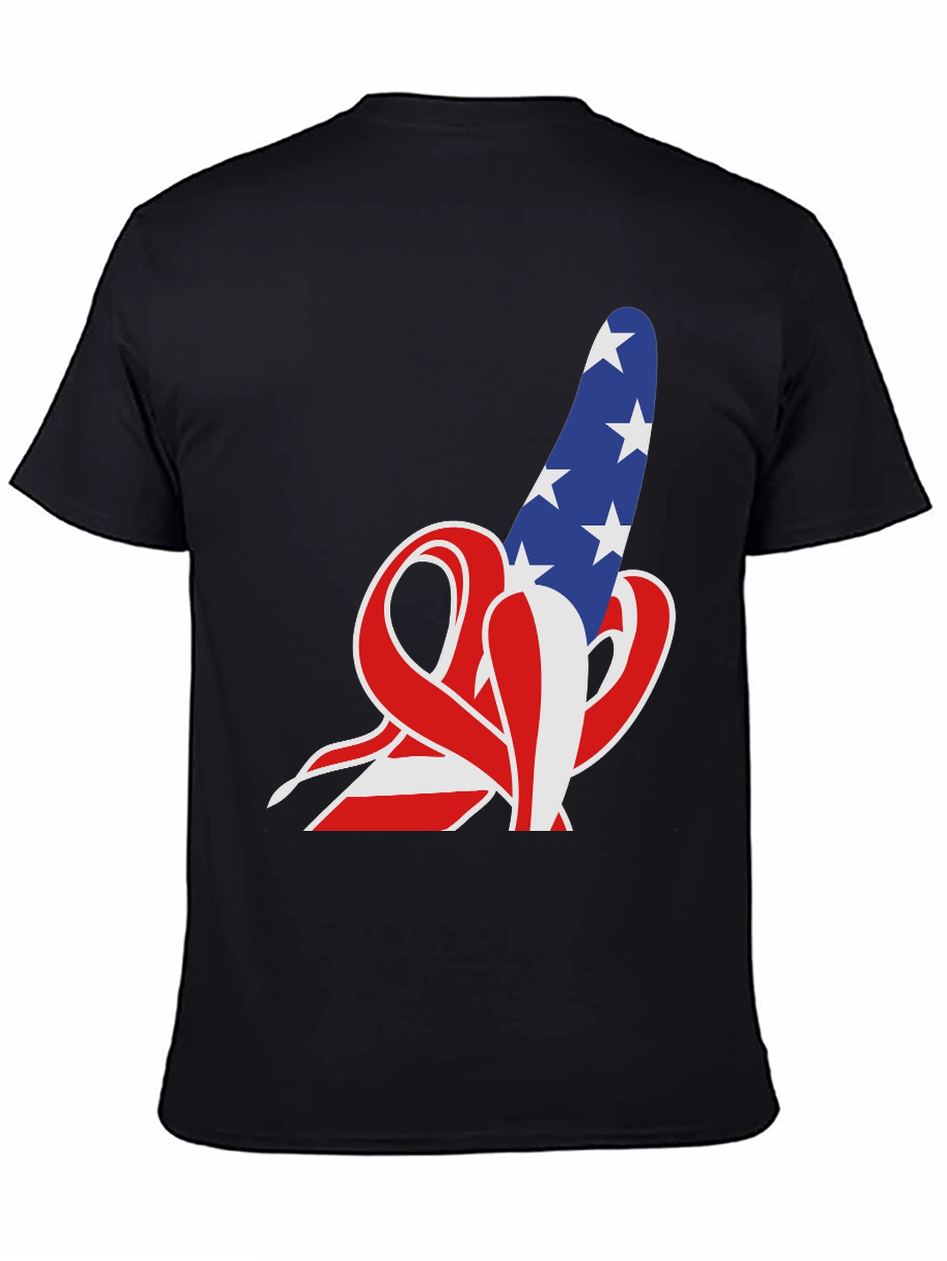 American Flag Rude Finger Gesture T-Shirt