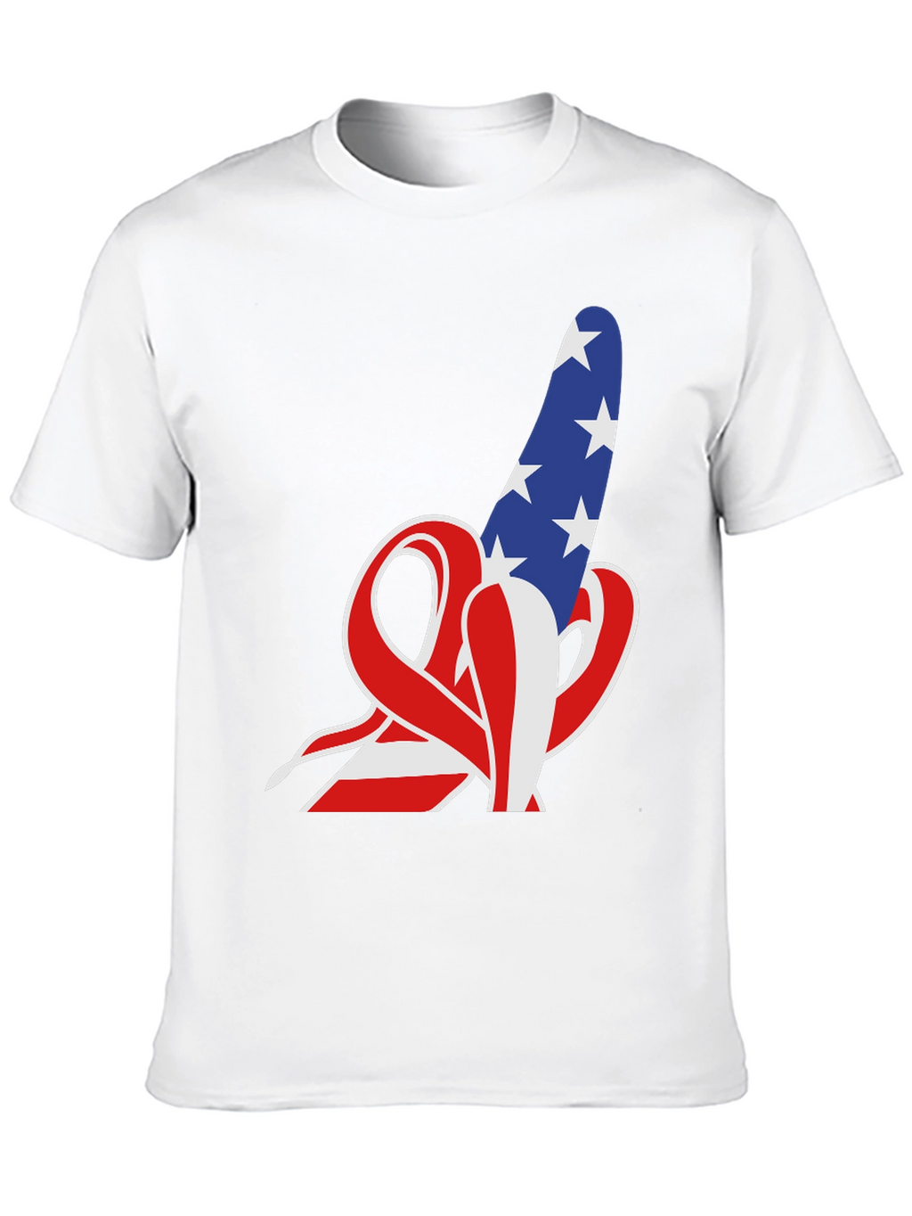 American Flag Rude Finger Gesture T-Shirt