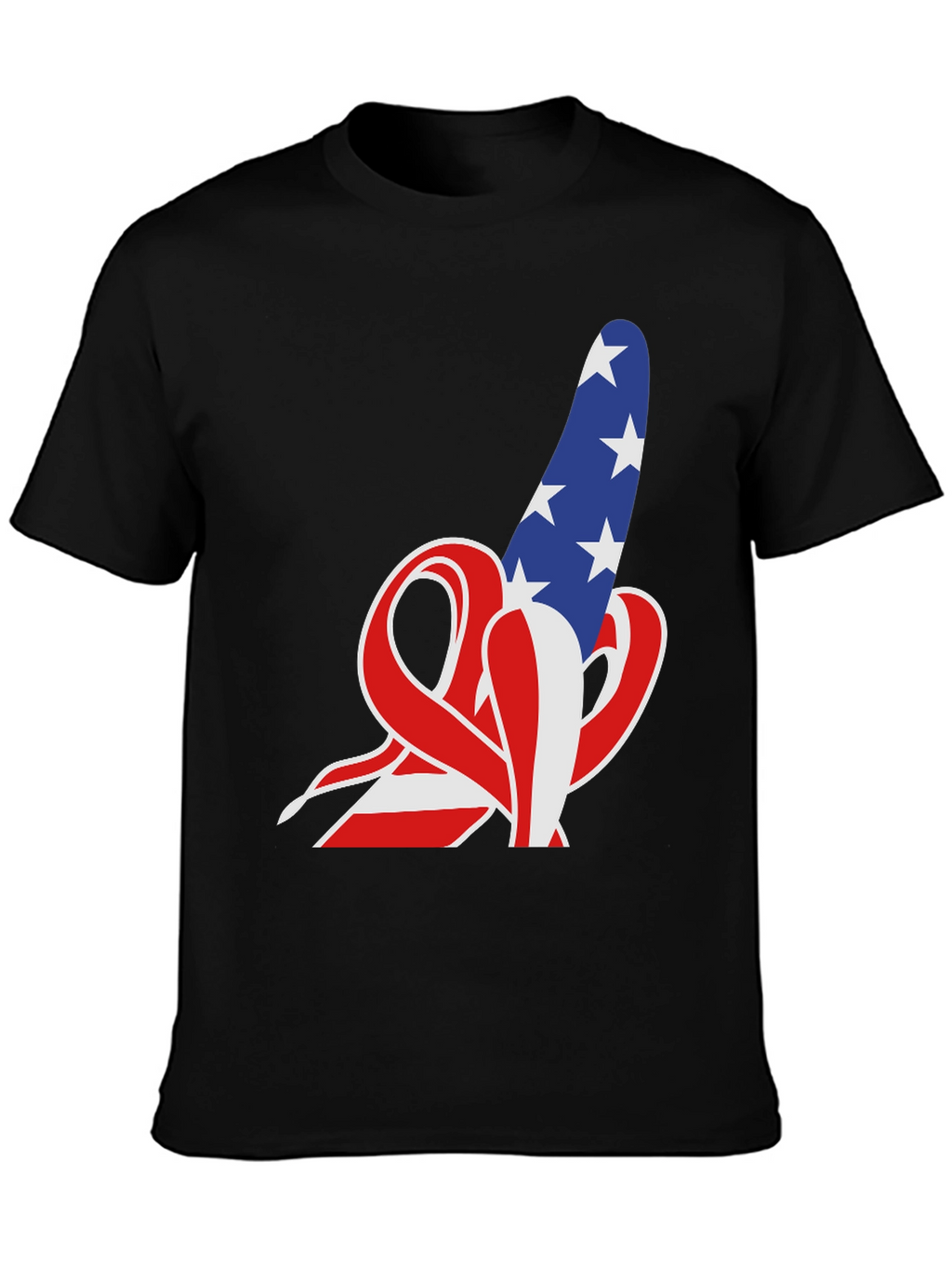 American Flag Rude Finger Gesture T-Shirt