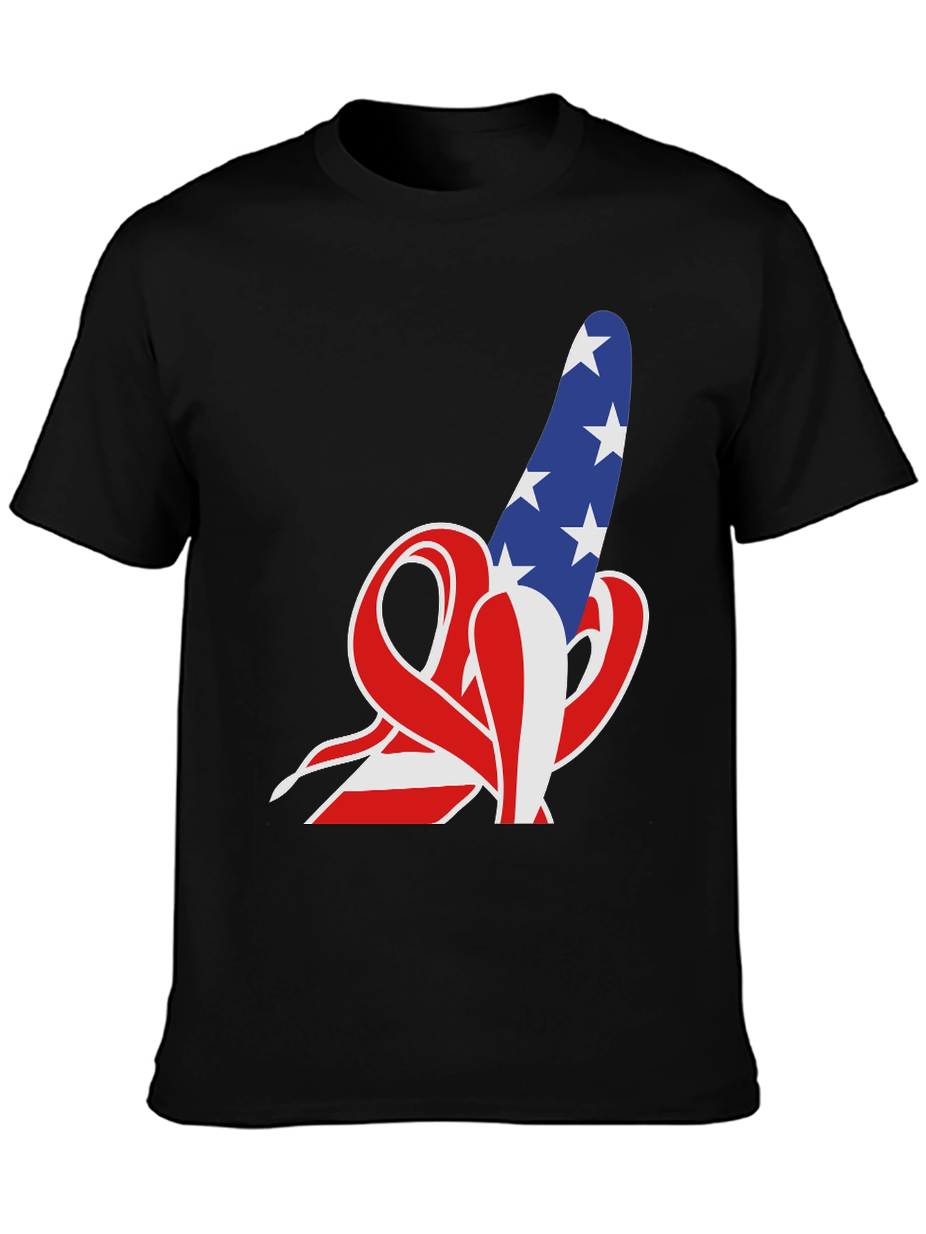 American Flag Rude Finger Gesture T-Shirt