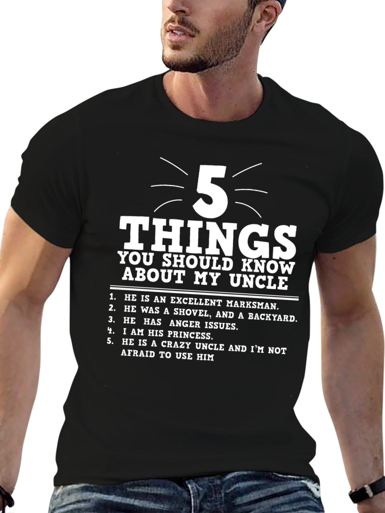 5 Things About My Uncle T-Shirt - Novelty Gift