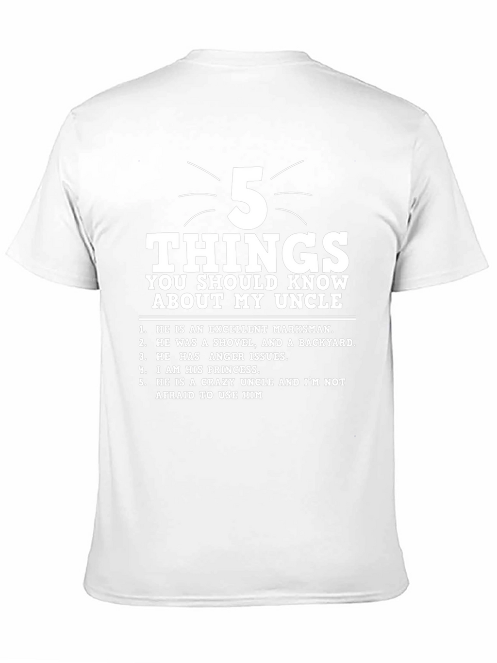 5 Things About My Uncle T-Shirt - Novelty Gift
