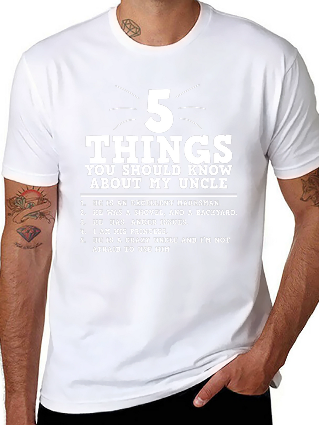 5 Things About My Uncle T-Shirt - Novelty Gift