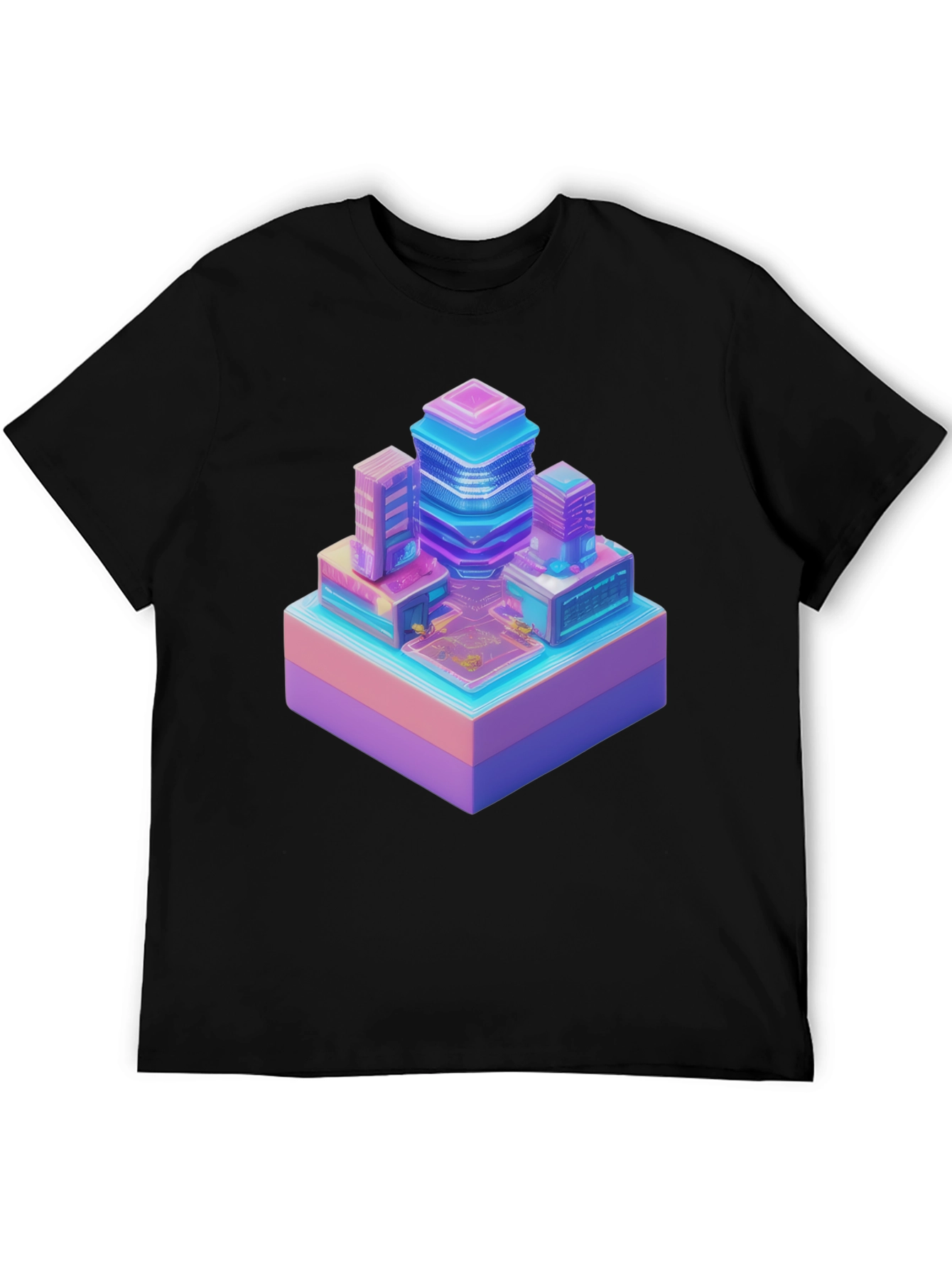 Retro Pixel Cityscape T-Shirt