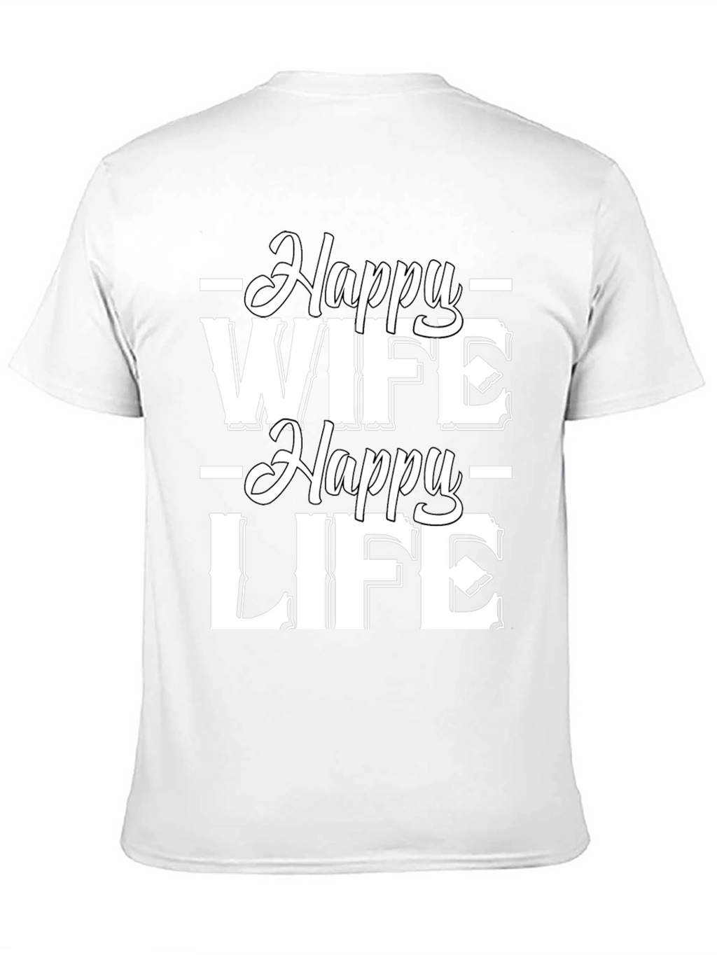 Happy Wife Happy Life Black Graphic Tee