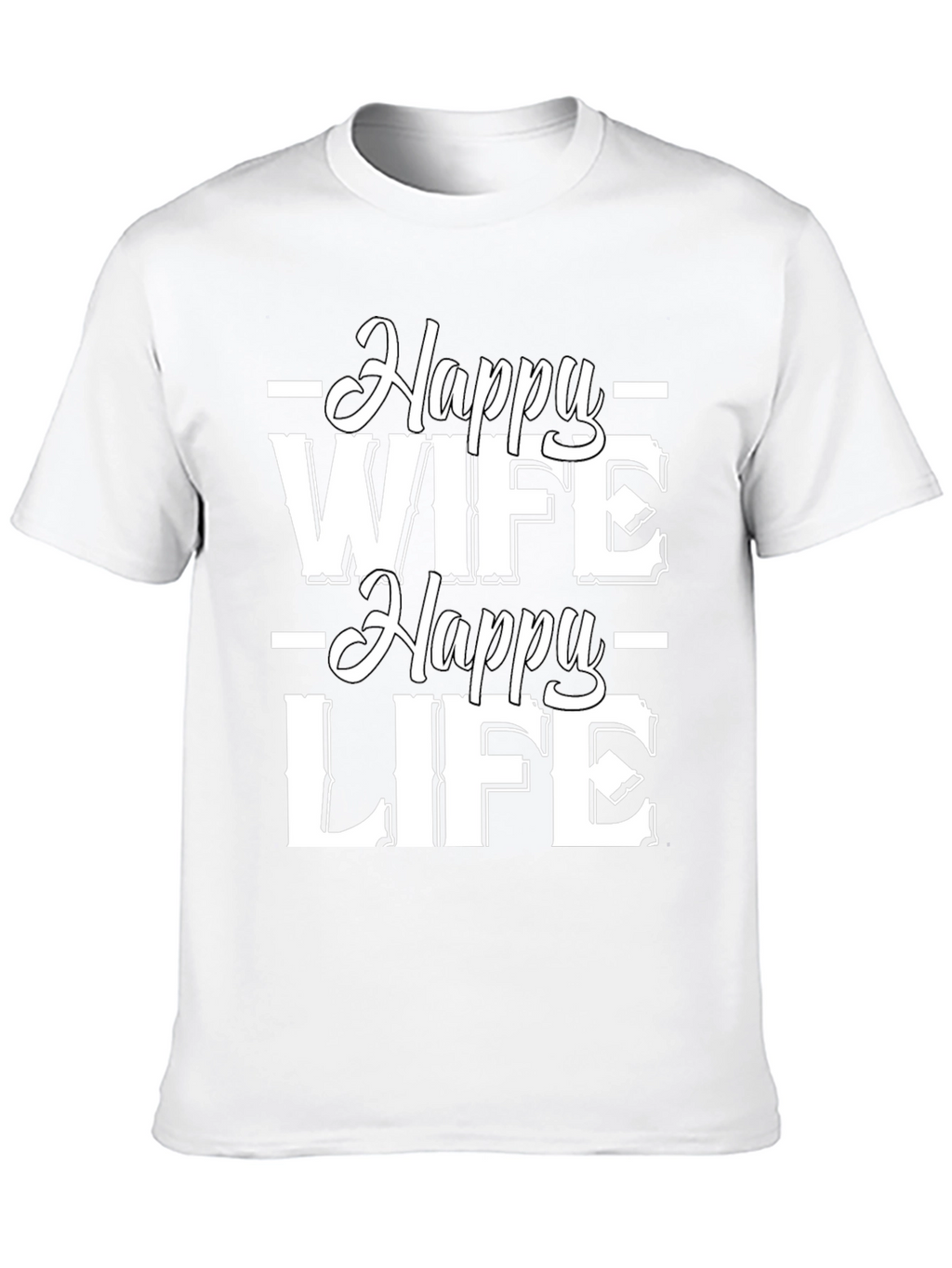 Happy Wife Happy Life Black Graphic Tee