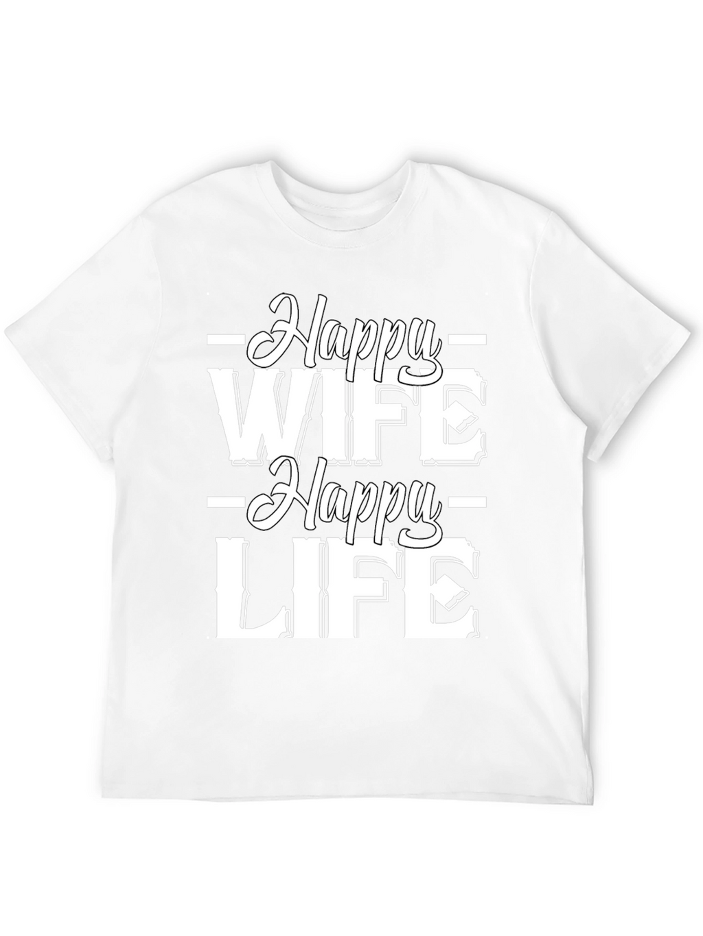 Happy Wife Happy Life Black Graphic Tee