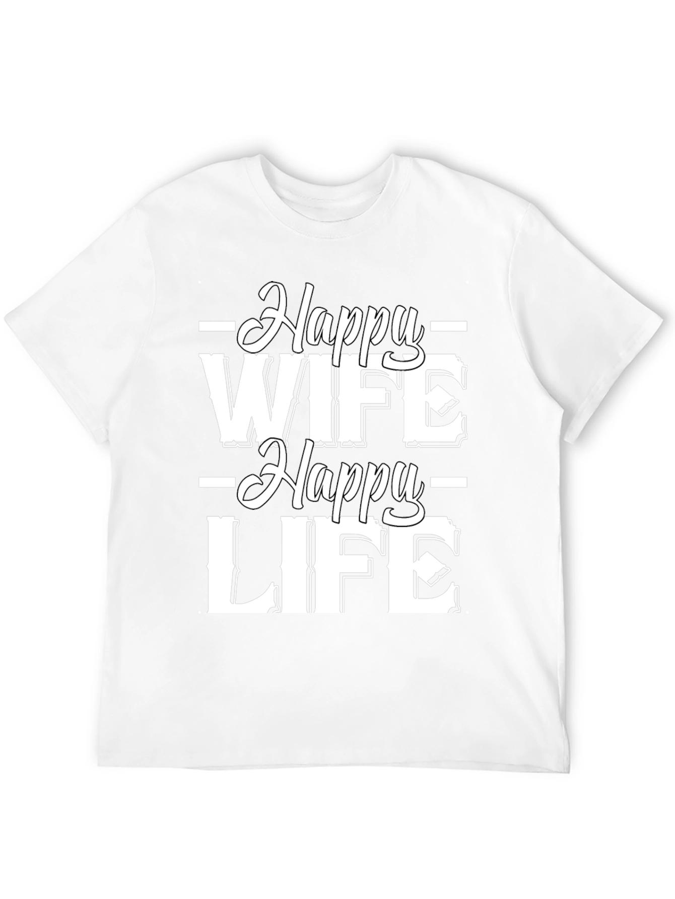 Happy Wife Happy Life Black Graphic Tee