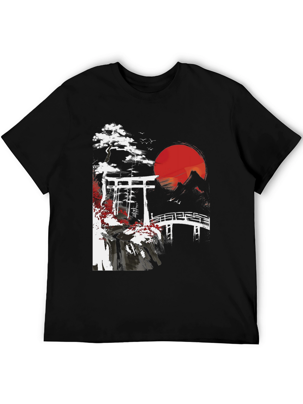 Japanese Landscape Graphic Tee - Black