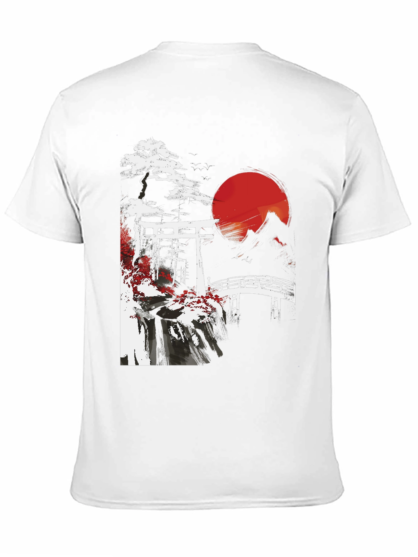 Japanese Landscape Graphic Tee - Black