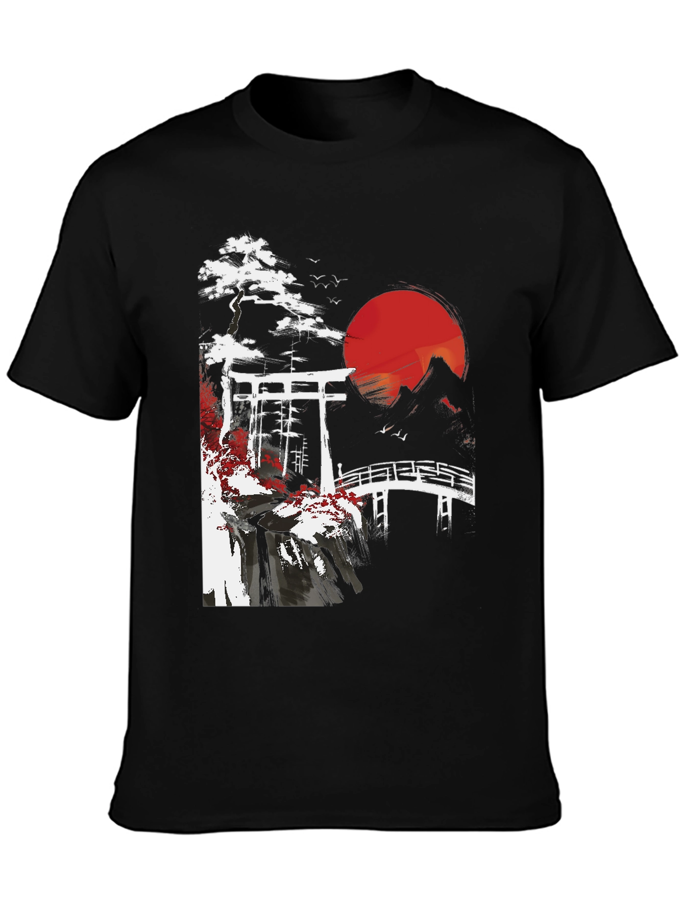 Japanese Landscape Graphic Tee - Black