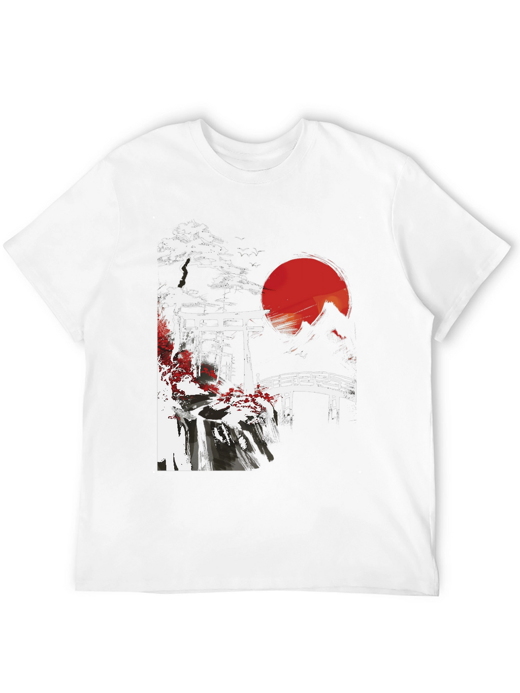 Japanese Landscape Graphic Tee - Black