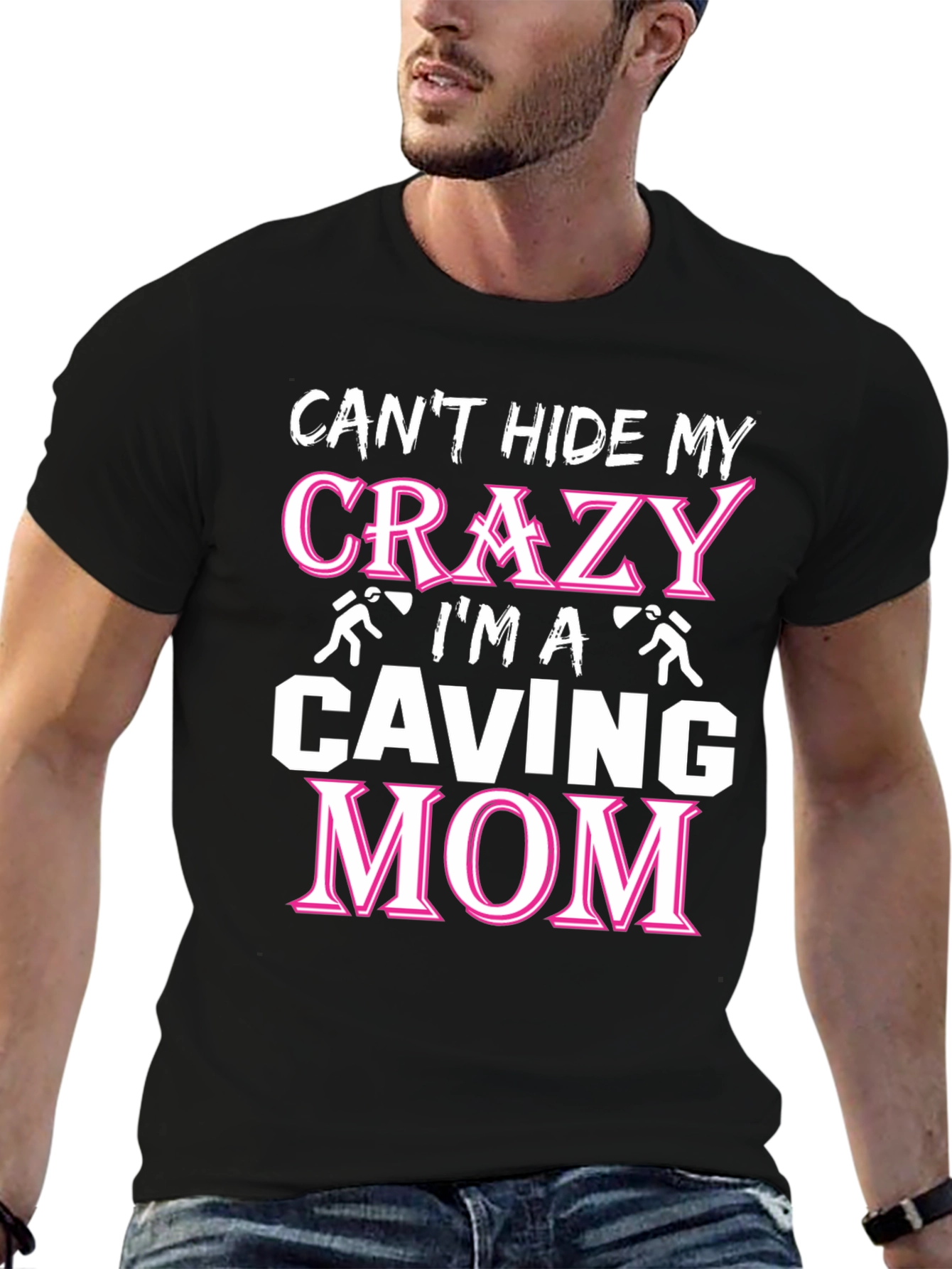 Crazy Caving Mom T-Shirt - Black