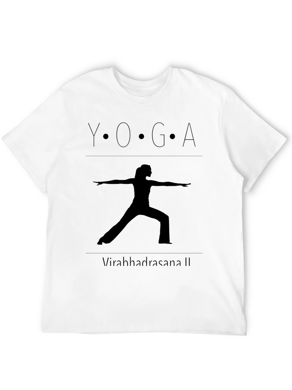 Yoga Warrior II Pose Black T-Shirt