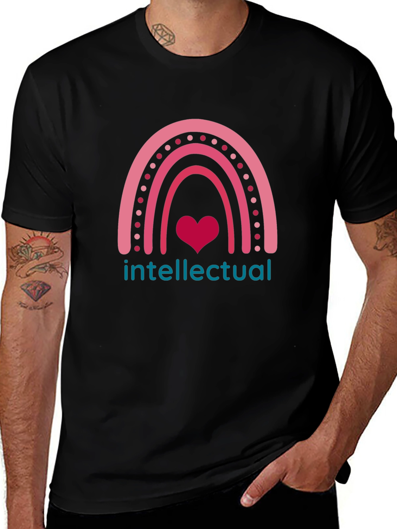 Intellectual Heart Rainbow Graphic Tee