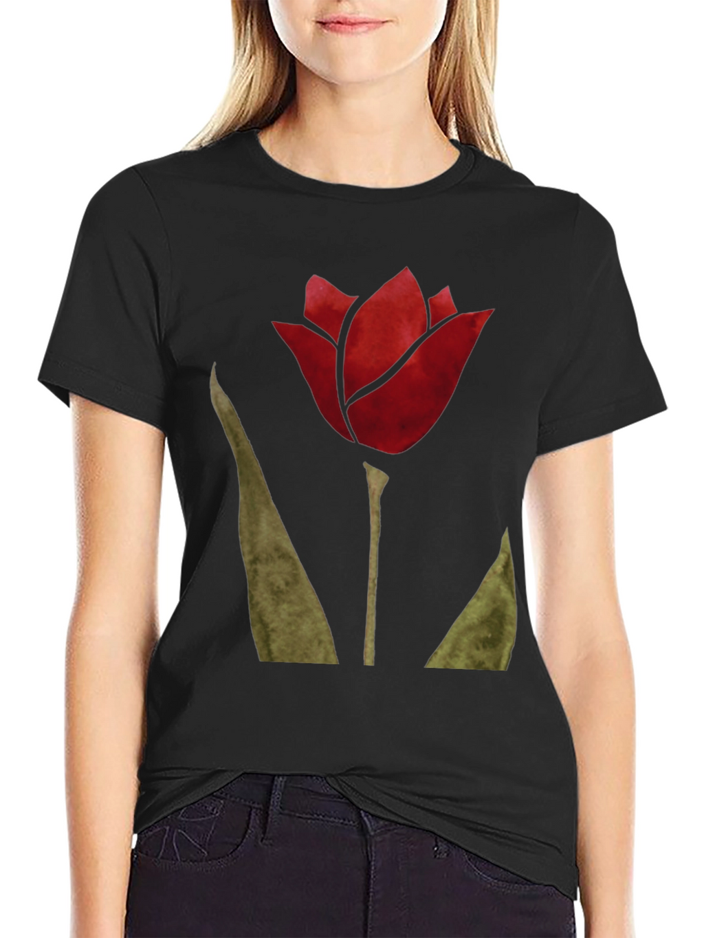 Red Tulip Graphic T-Shirt - Nature Inspired Mens Tee
