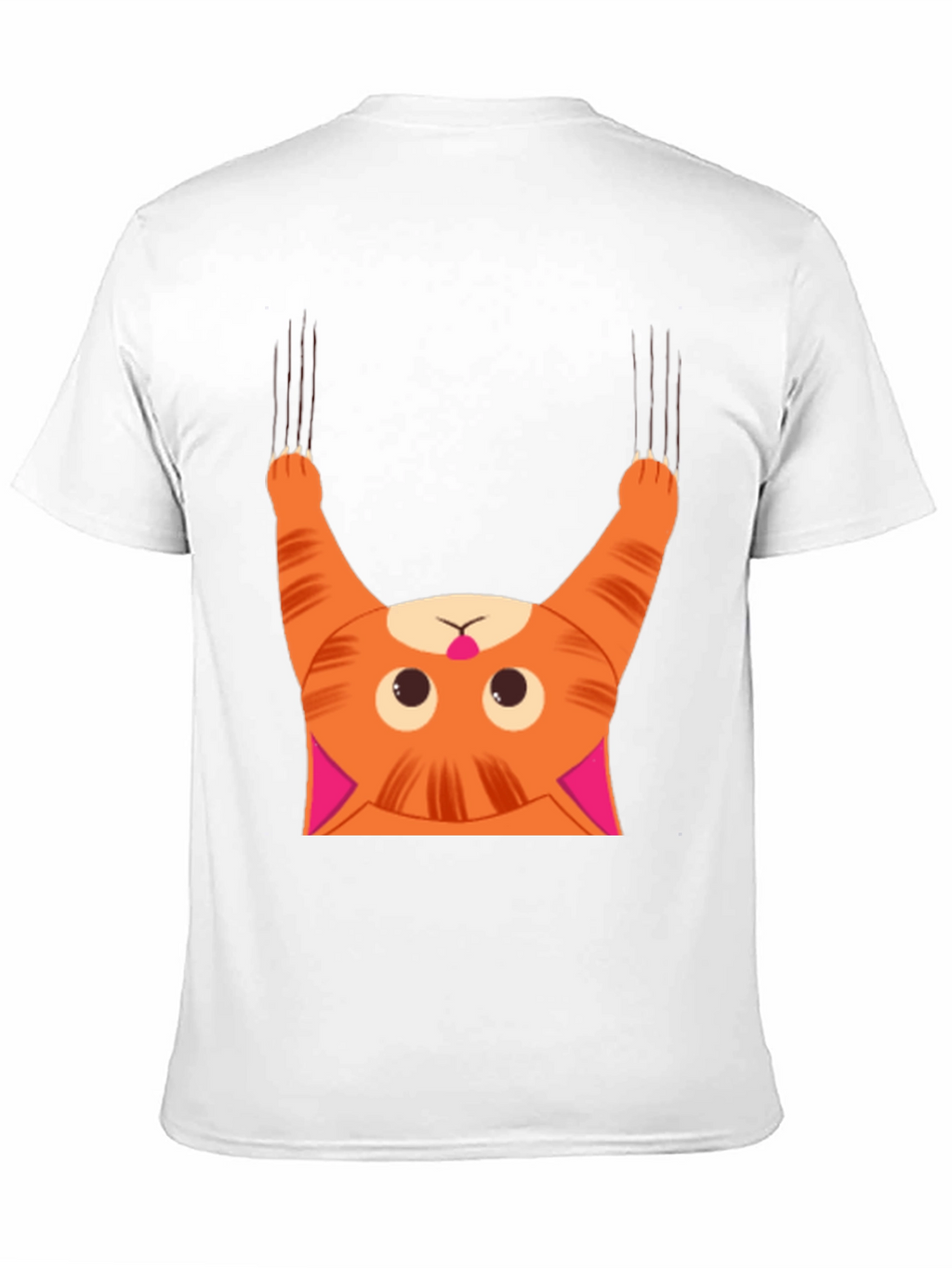 Funny Cat Scratching Black T-Shirt