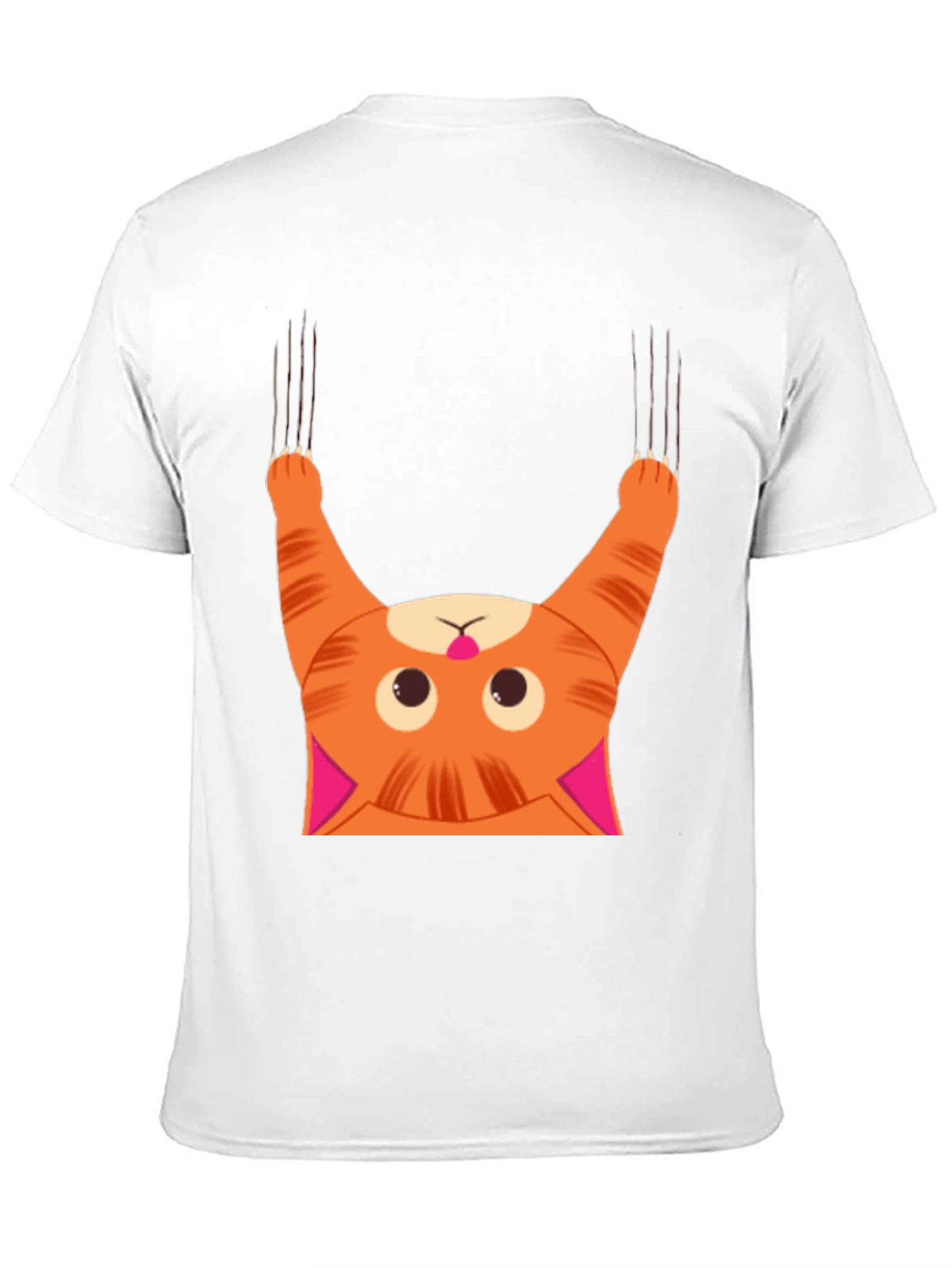 Funny Cat Scratching Black T-Shirt