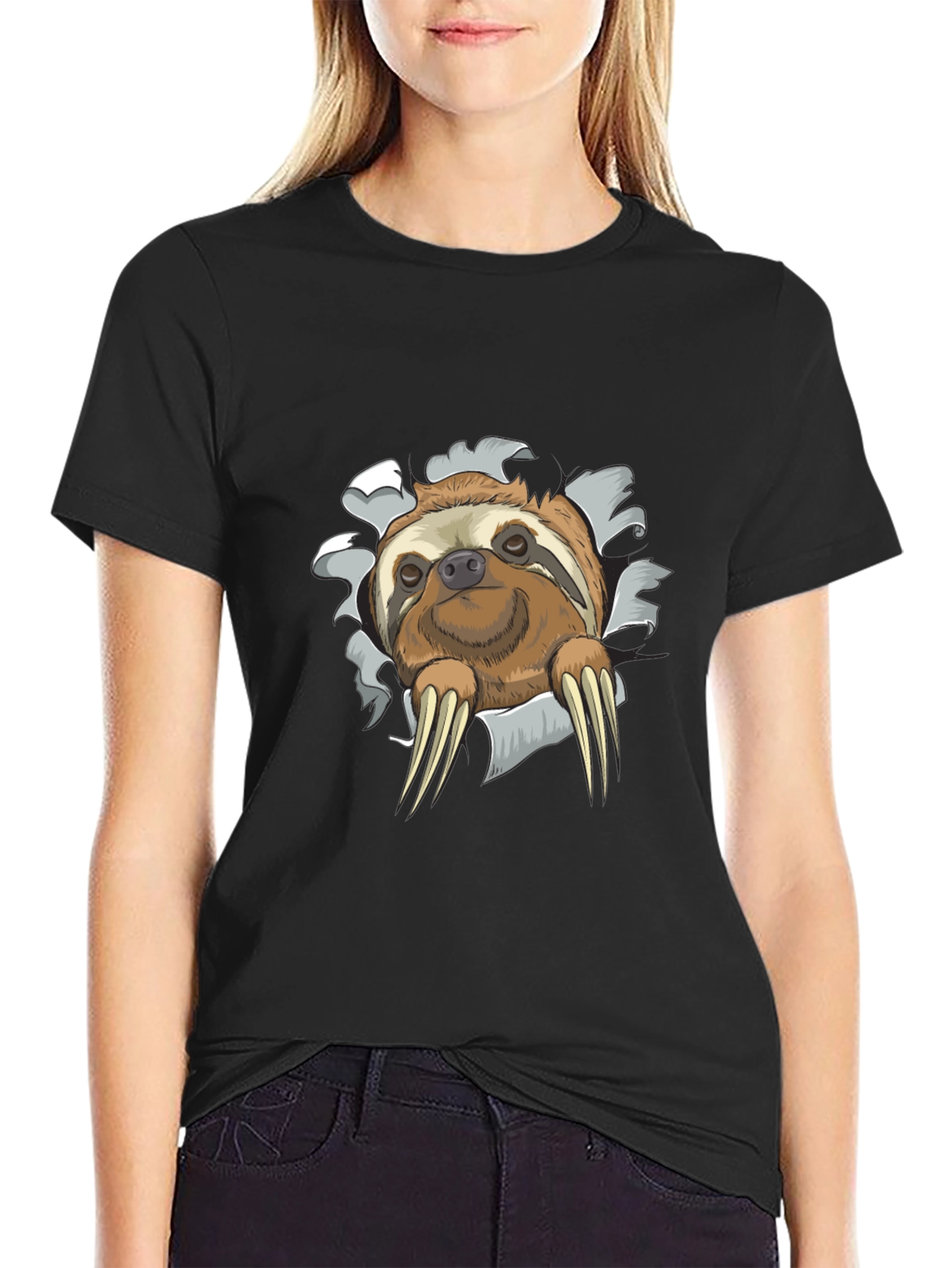 Sloth Graphic Tee - Mens Novelty Crewneck